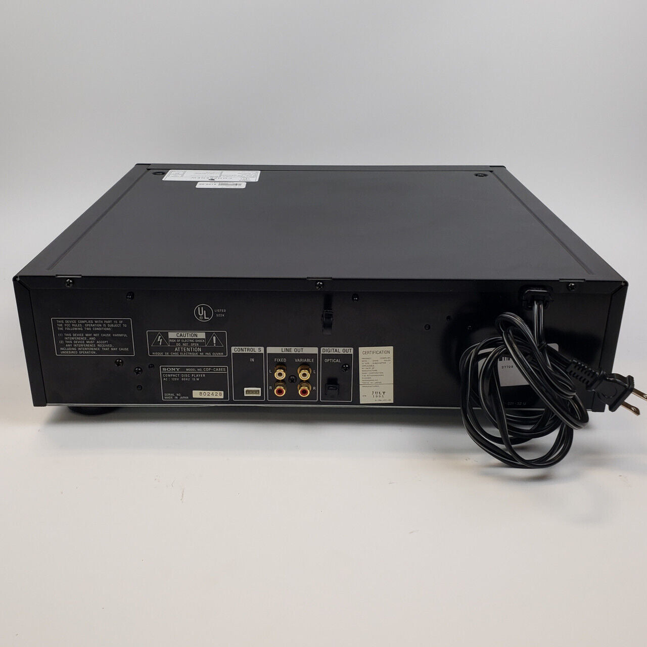 Sony CDP-CA8ES 5-Disc CD Carousel Changer w/ Remote | Grade C