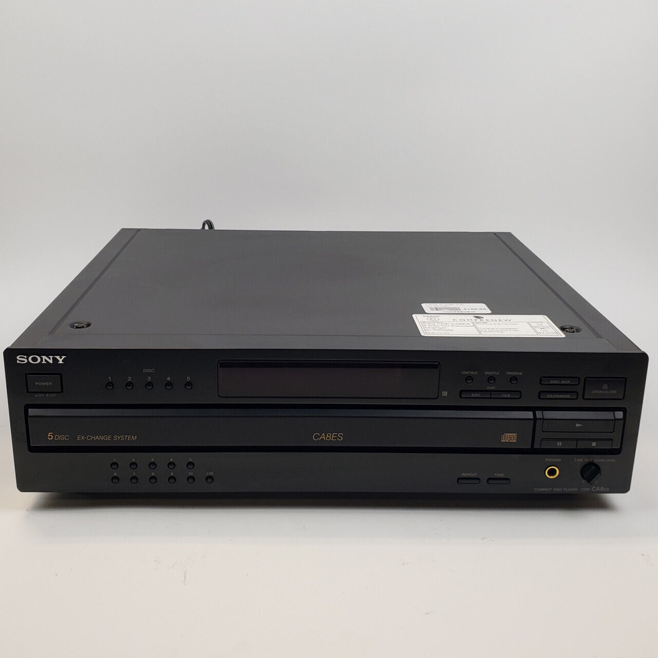 Sony CDP-CA8ES 5-Disc CD Carousel Changer w/ Remote | Grade C