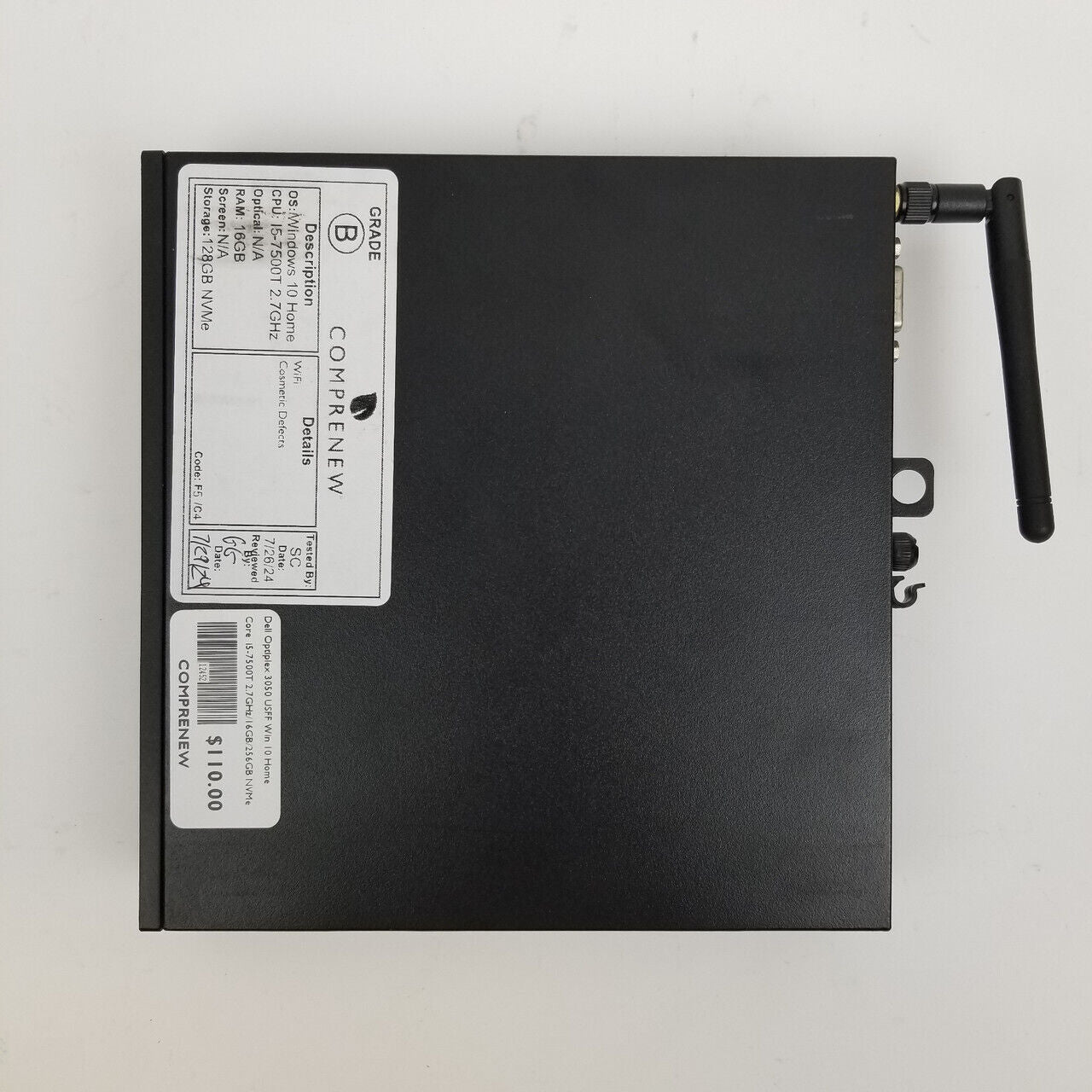 Dell Optiplex 3050 USFF Win 10 Home i5-7500T 16GB RAM 128GB NVMe | Grade B - ShopComprenew