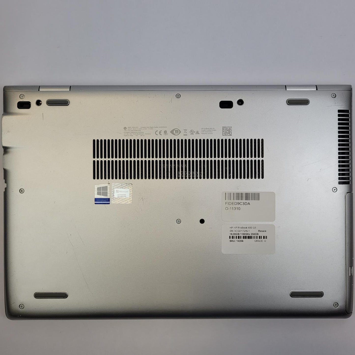 HP ProBook 650 G5 Windows 11 Home i7-8565U 16GB RAM 256GB NVMe | Grade D