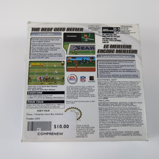 Nintendo Game Boy Advance Game - Madden 2003 | Grade B
