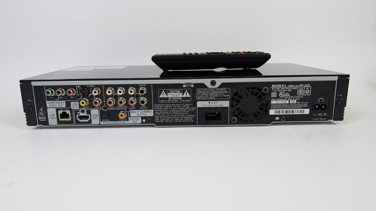 Sony BDP-S550 Blu-Ray/DVD Player with Remote | Grade B