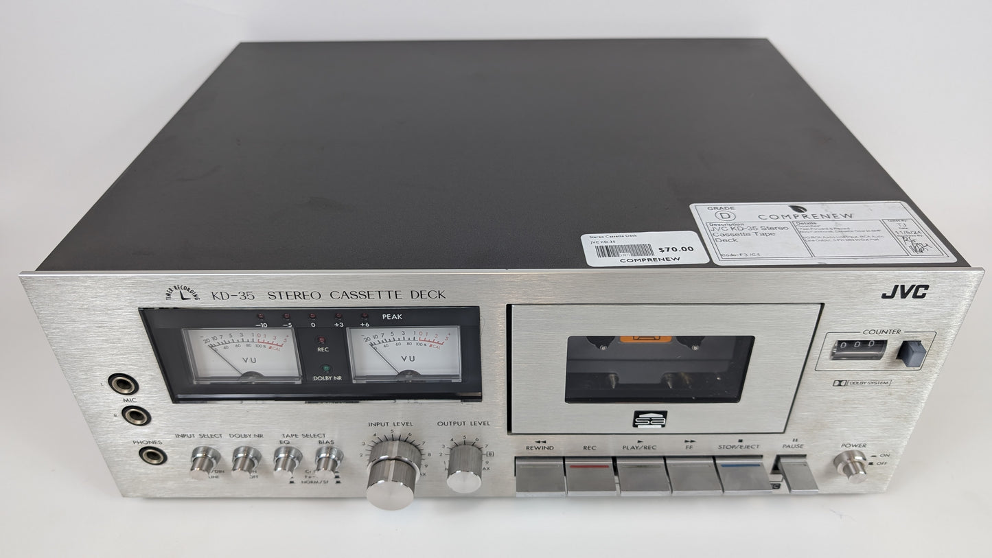 JVC KD-35 Stereo Cassette Tape Deck | Grade D