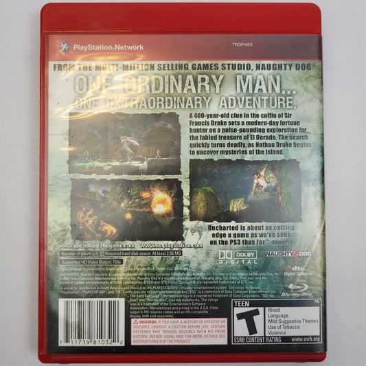 Sony Naughty Dog Uncharted Drake's Fortune PS3 Game | Grade B