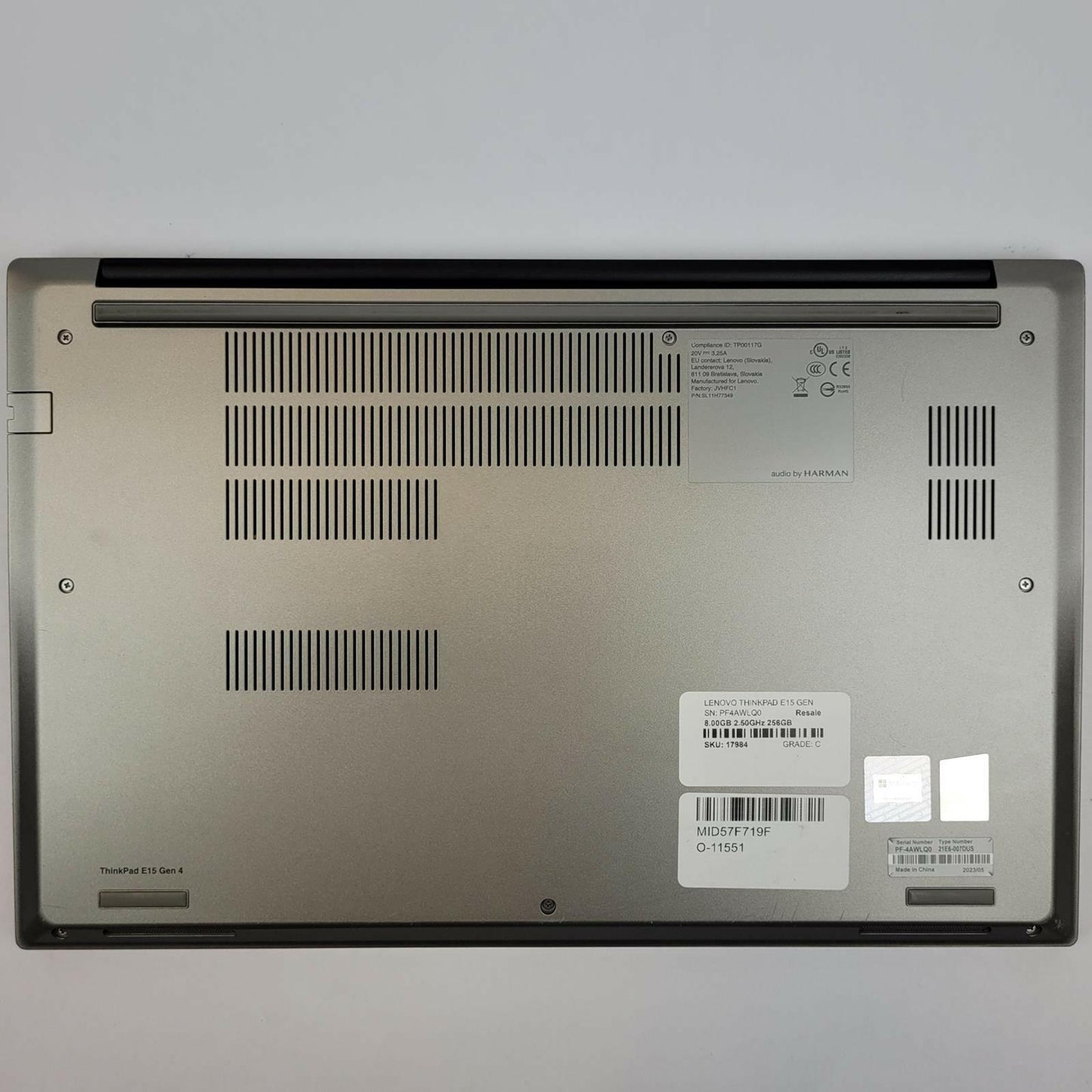 LENOVO THINKPAD E15 G4 Win 11 i5-1235U 16GB RAM 256GB NVME | Grade C | 2
