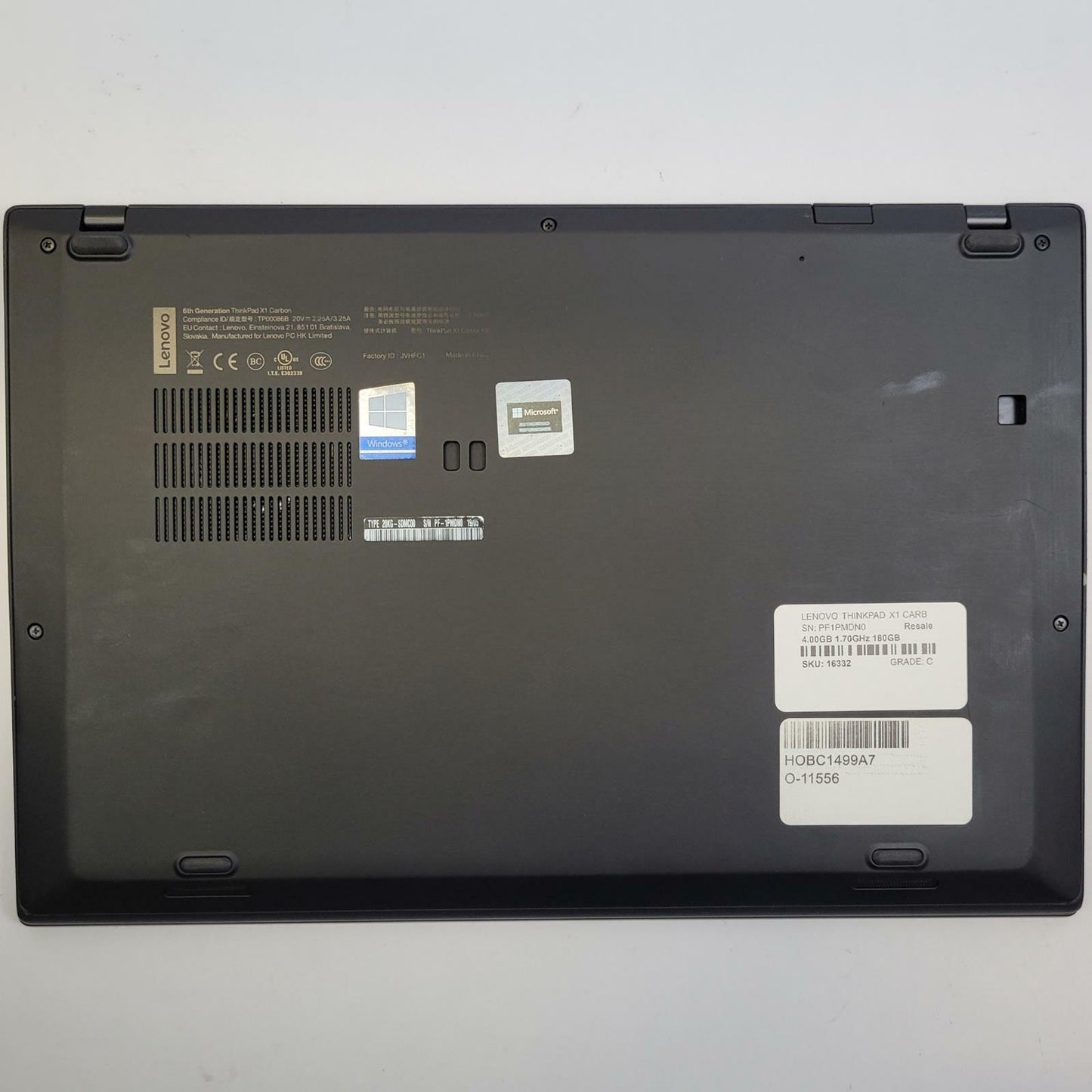 LENOVO THINKPAD X1 CARBON 6TH Win 11 i5-8350U 8GB RAM 180GB M.2 | Grade C | 8