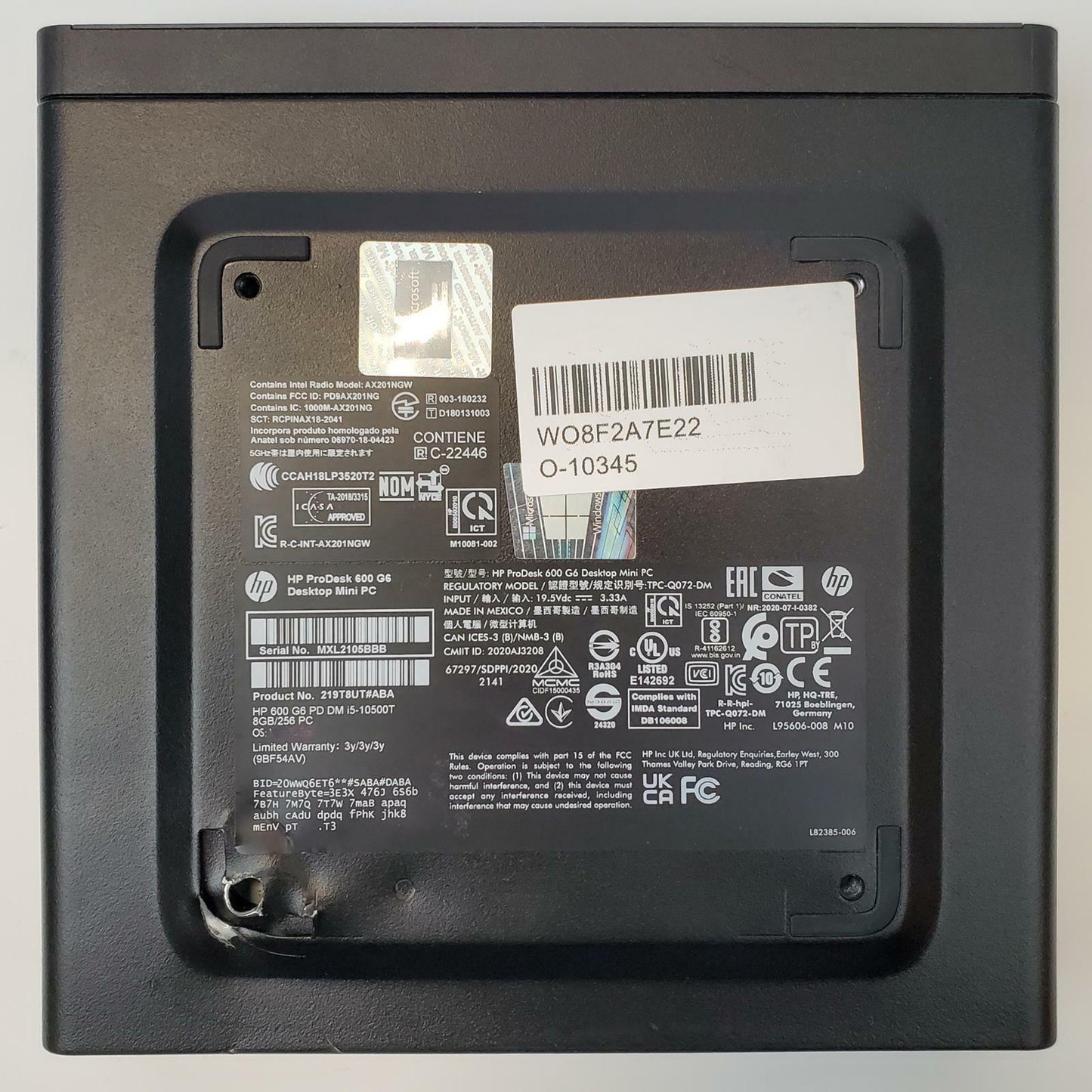 HP ProDesk 600 G6 Win 11 Home i5-10500T 16GB RAM 256GB NVMe | Grade C