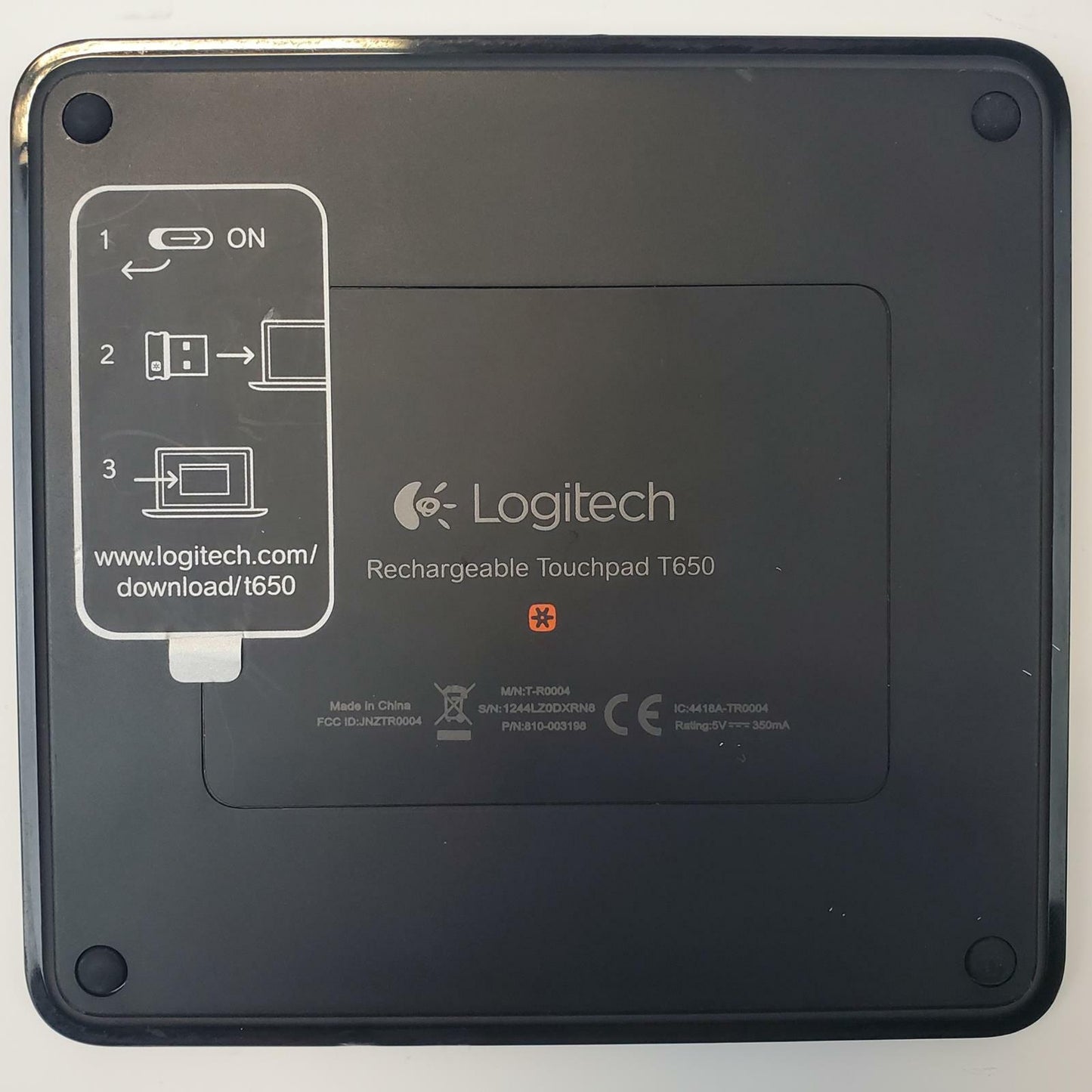 Logitech T650 Rechargeable USB Wireless Touchpad | Grade A