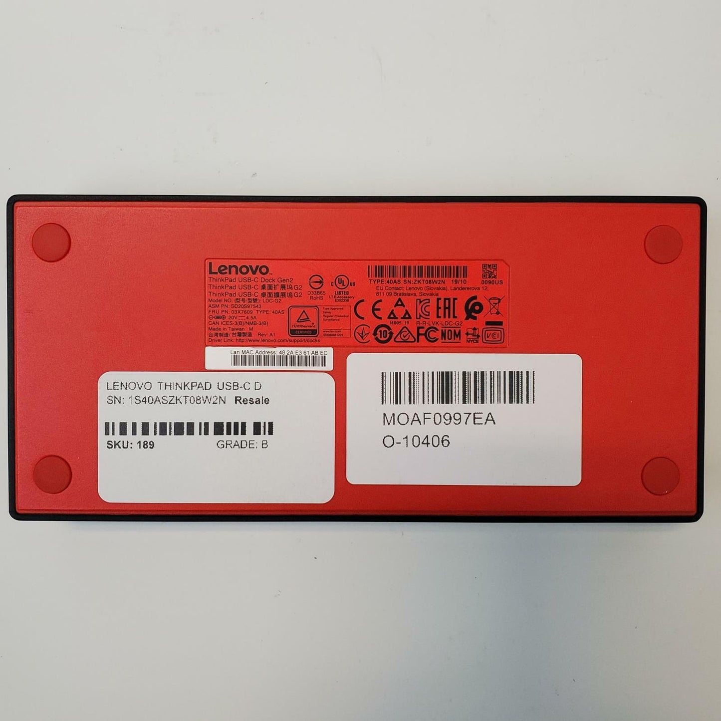 Lenovo ThinkPad LDC-G2 USB-C Dock Gen-2 Bundle | Grade B