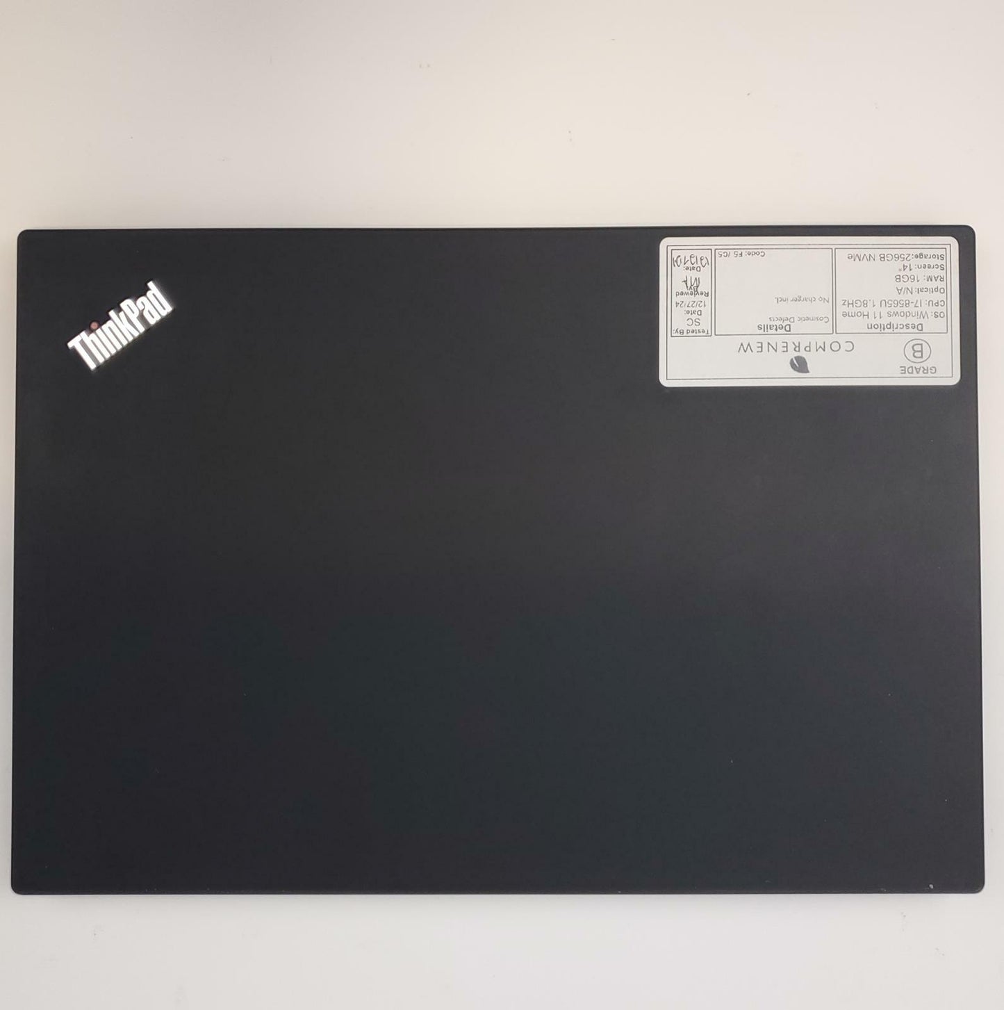 Lenovo ThinkPad T490 Win 11 Home i7-8565U 16GB RAM 256GB NVMe | Grade B | 1264