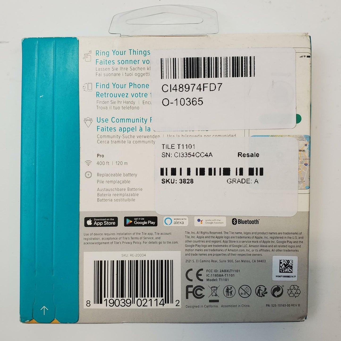 Tile T1101 Pro High Performance Bluetooth Finder 4-Pack | Grade A