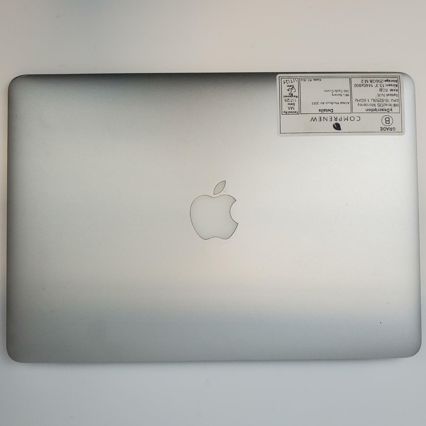 Apple A1466 MacBook Air Monterey i5-5250U 8GB RAM 256GB M.2 | Grade B | 3854