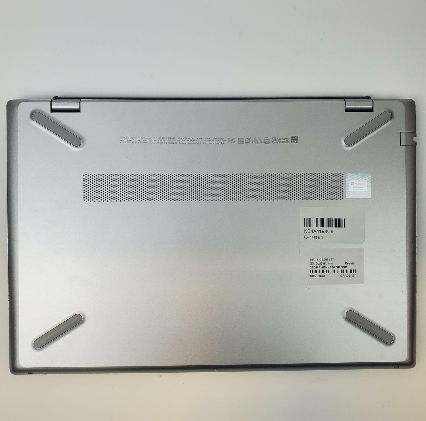 HP Pavilion 15-CS2064ST Win 11 Home i7-8565U 32GB RAM 256GB NVMe | Grade B