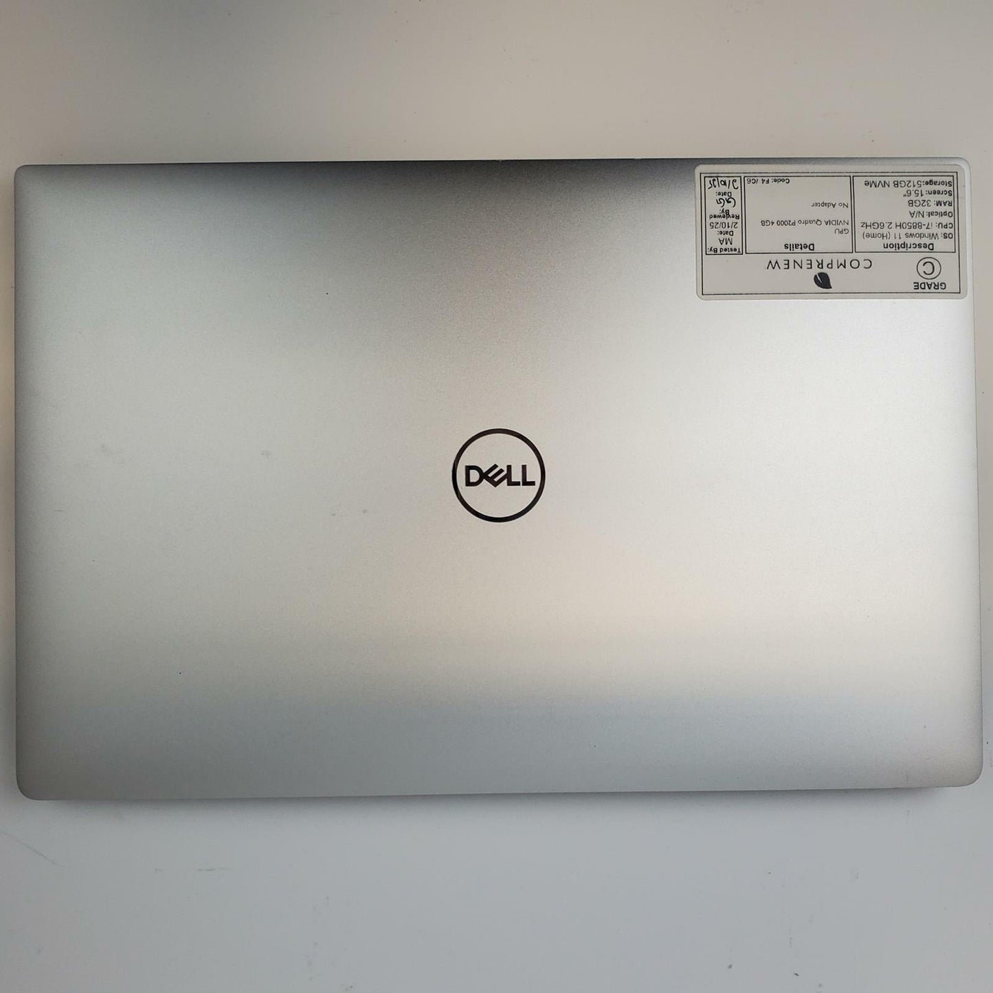 Dell Precision 5530 Win 11 Home i7-8850H 32GB RAM 512GB NVMe 4GB GPU | Grade C