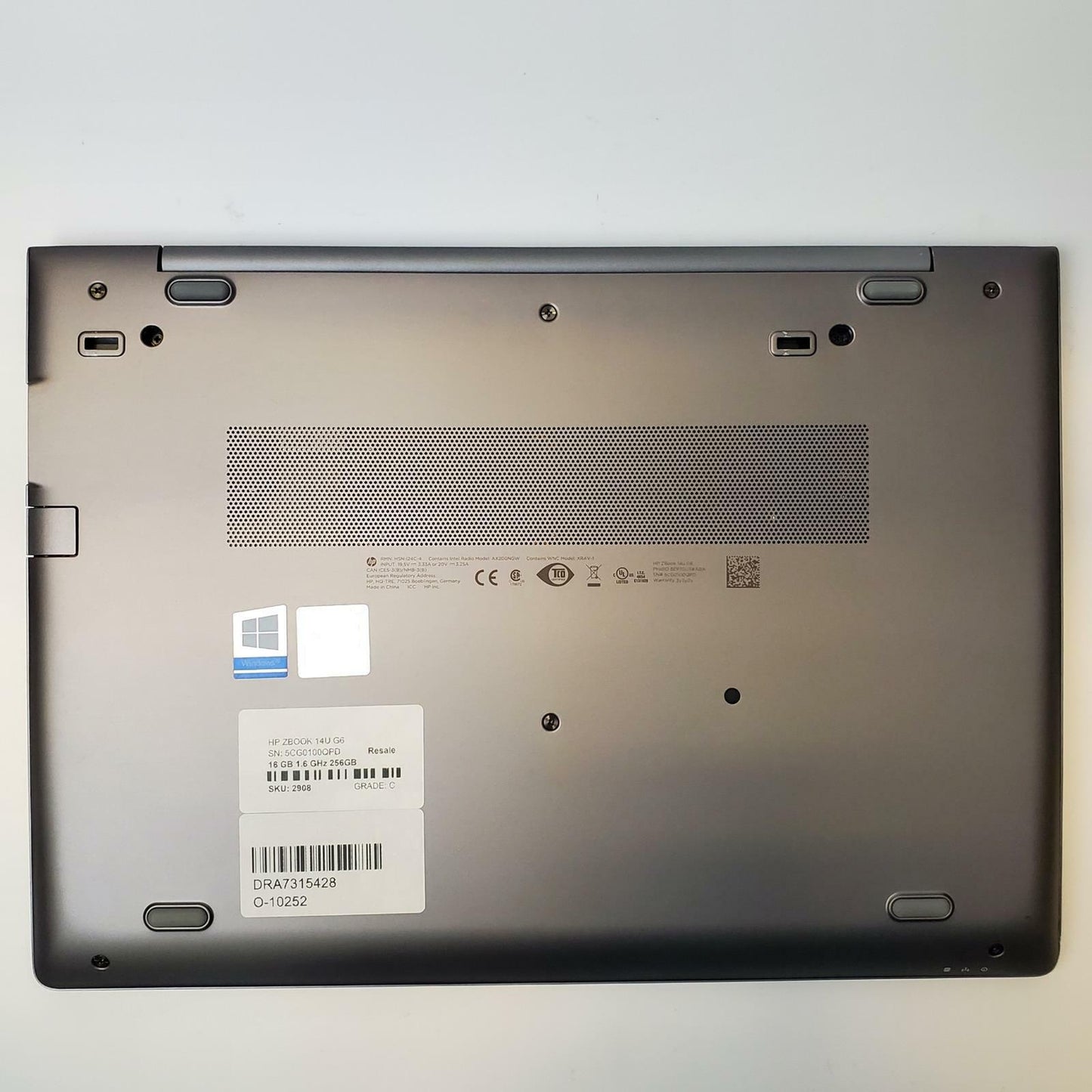 HP ZBook 14U G6 Win 11 Pro i5-8365U 8GB RAM 256GB M.2 4GB GPU | Grade C