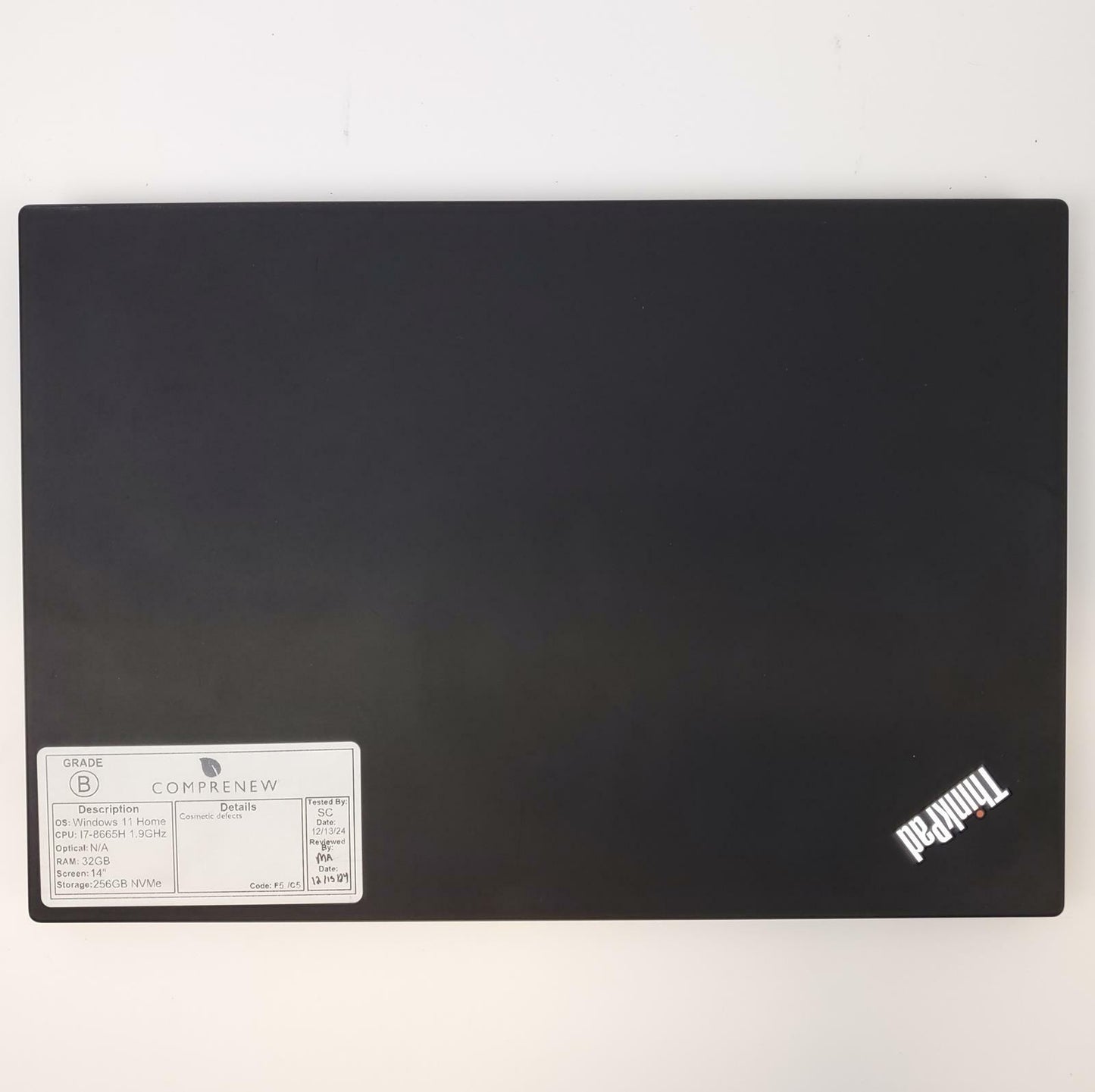 Lenovo ThinkPad T490 Win 11 Home i7-8665H 32GB RAM 256GB NVMe | Grade B