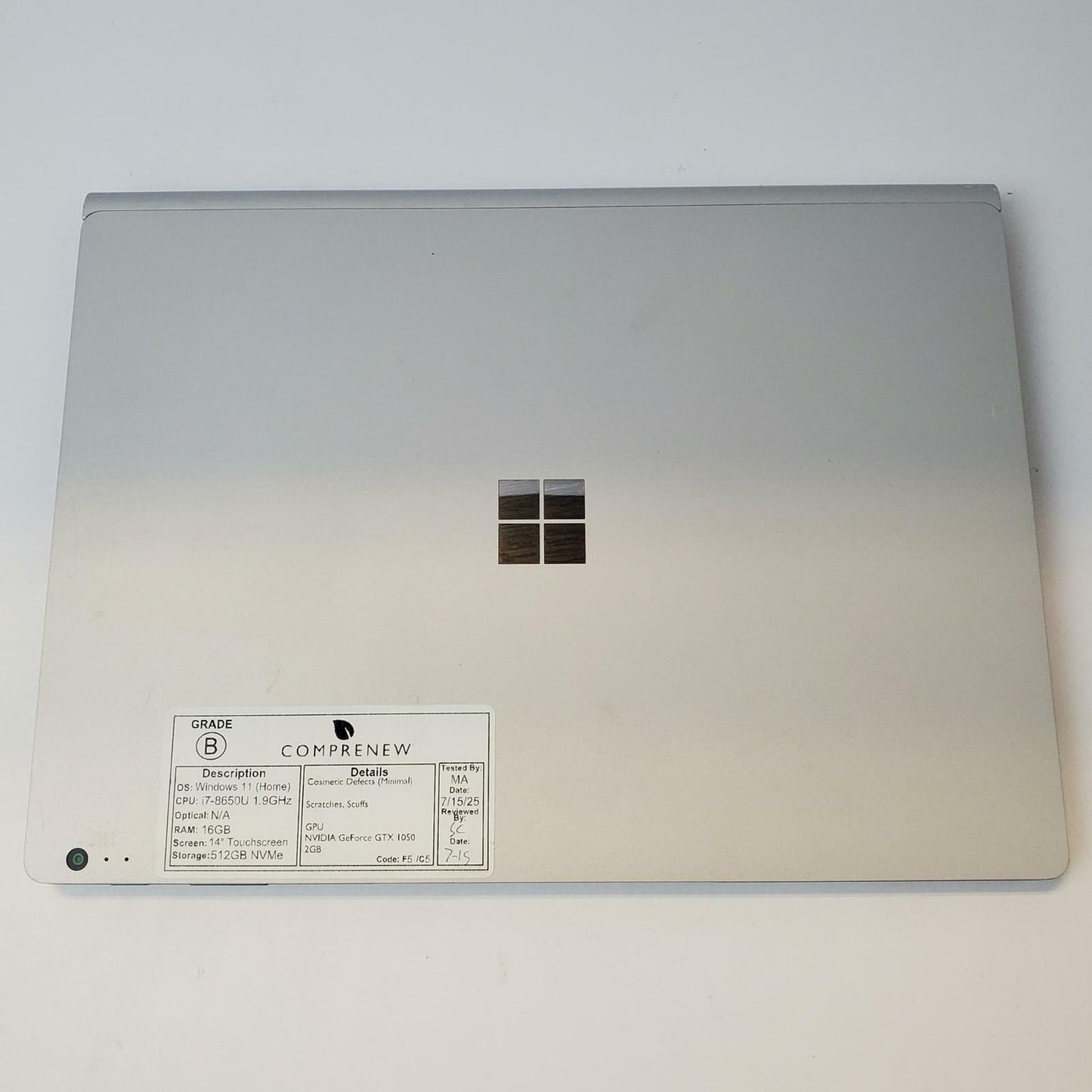 MICROSOFT SURFACE Win 11 Home i7-8650U 16GB RAM 512GB NVME | Grade B