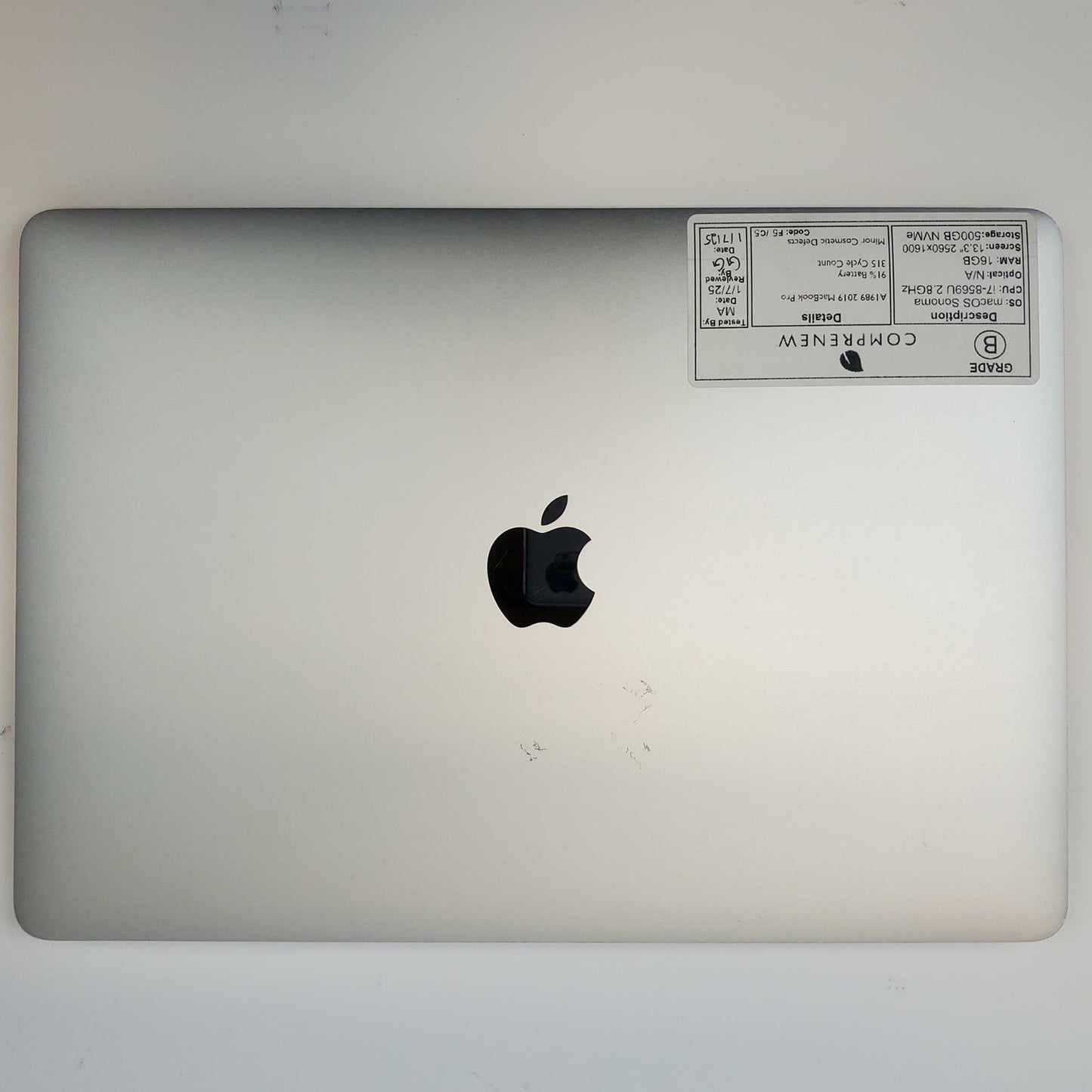 Apple MacBook Pro A1989 macOS Sonoma i7-8569U 16GB RAM 500GB NVMe | Grade B