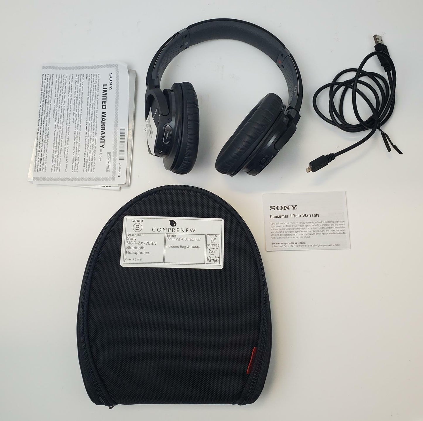 Sony MDR-ZX770BN Bluetooth Headphones w/ Carry Case | Grade B