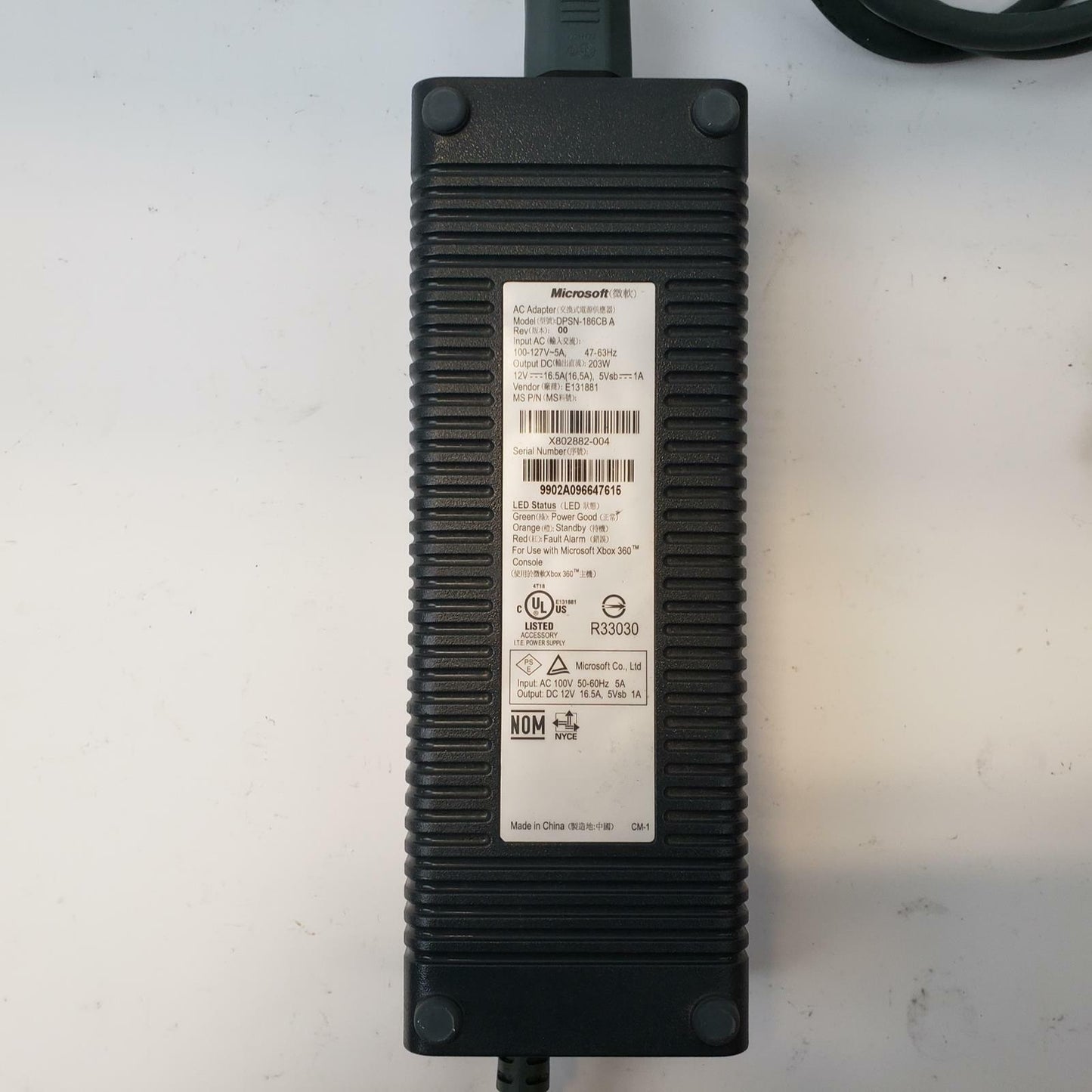 MICROSOFT DPSN-186EB A Xbox 360 203W Power Supply | Grade B
