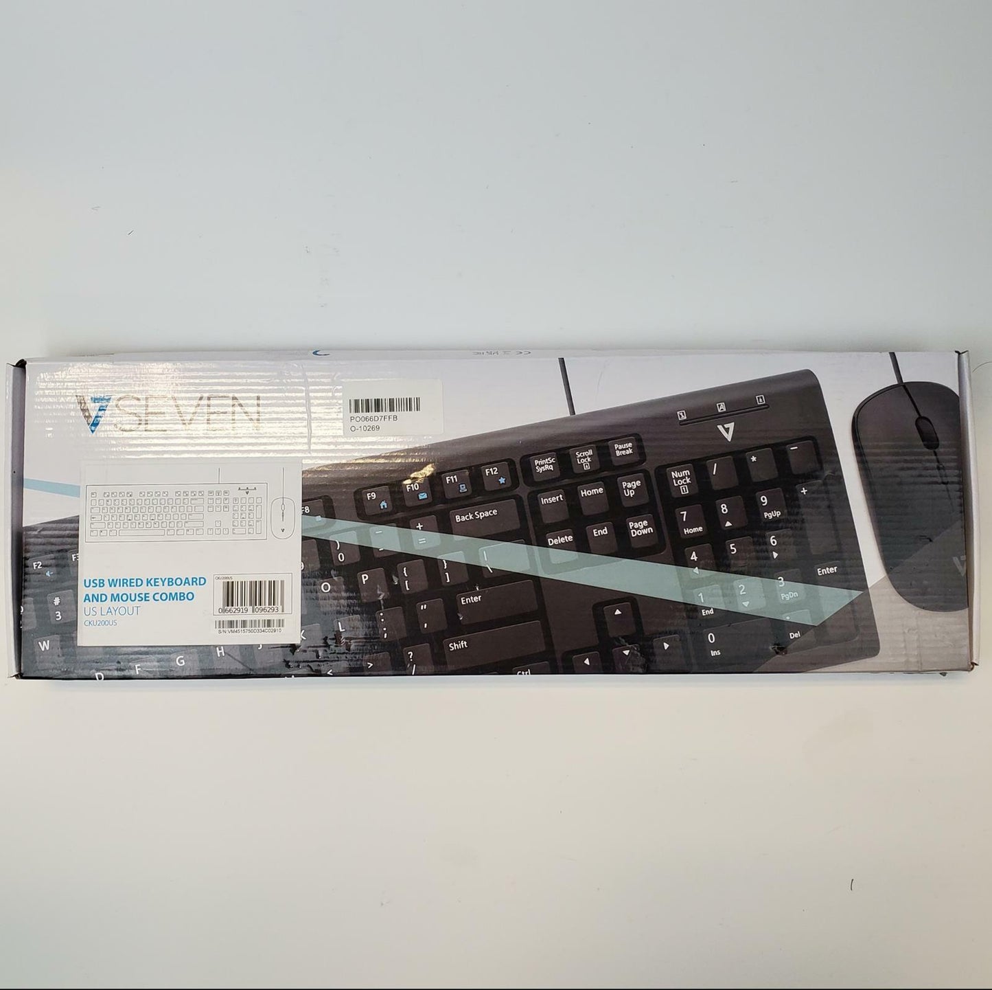 V7 Seven CKU200US Wired USB Keyboard and Mouse Combo | Grade A