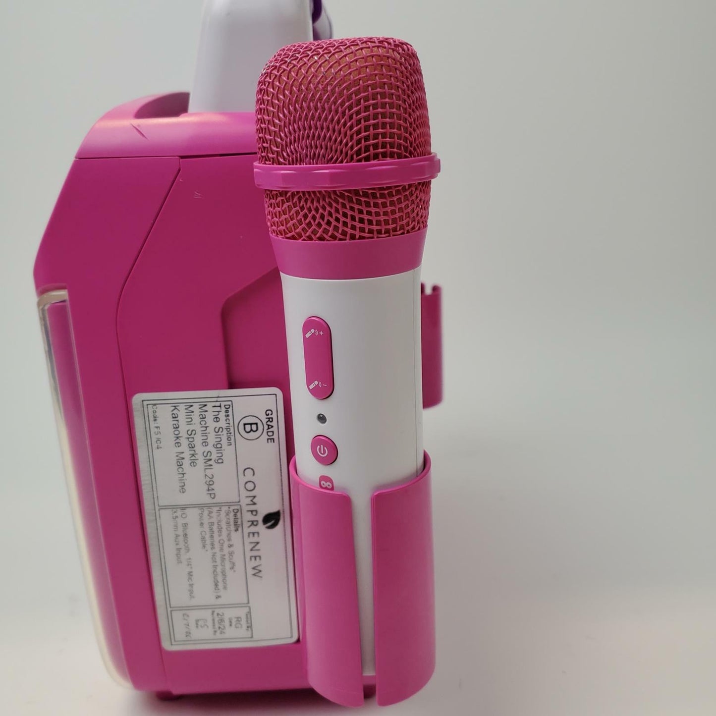 The Singing Machine SML294P Mini Sparkle Bluetooth Karaoke Machine | Grade B