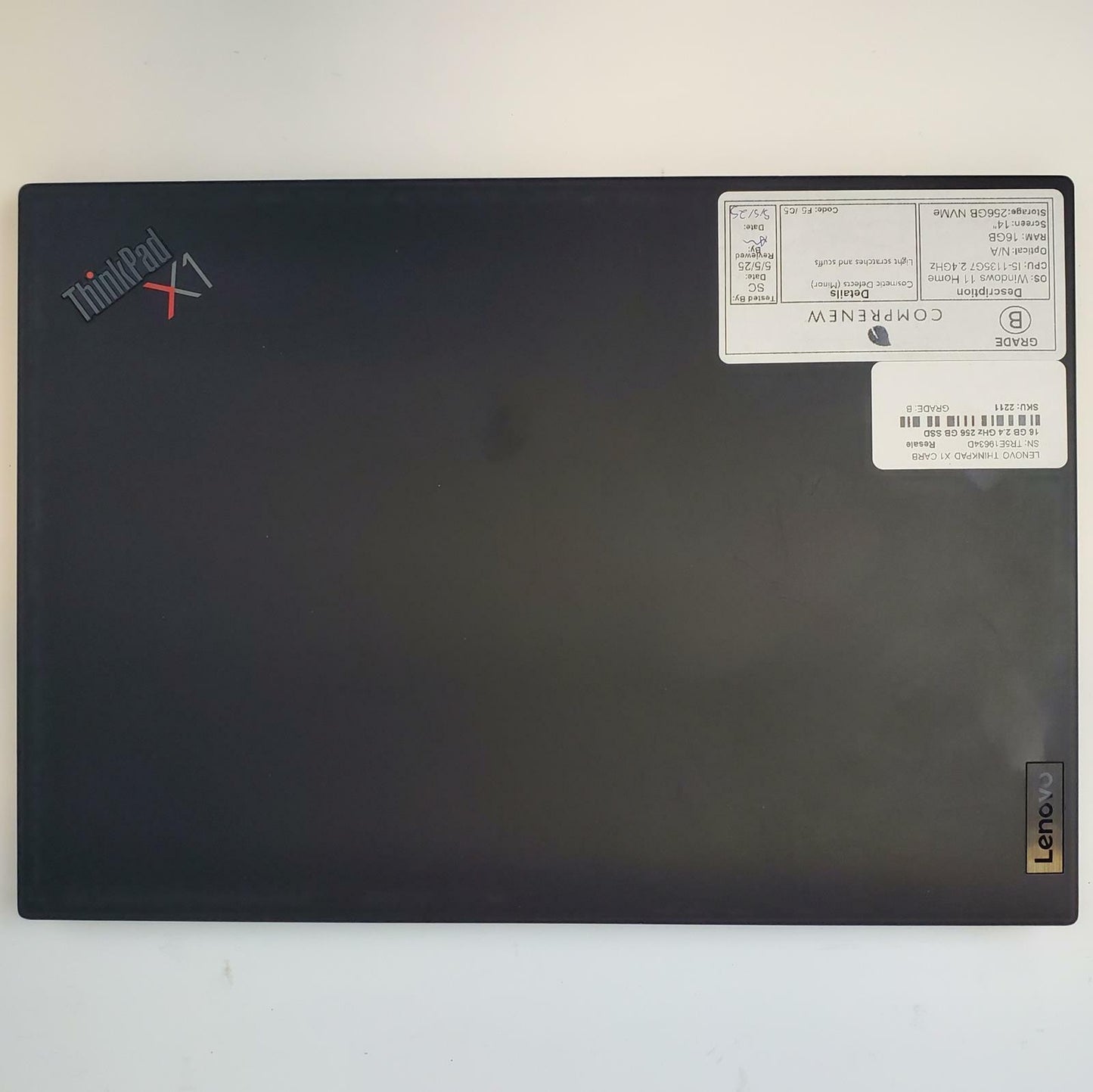 Lenovo ThinkPad X1 Carbon Gen9 Win 11 i5-1135G7 16GB RAM 256GB NVMe | Grade B