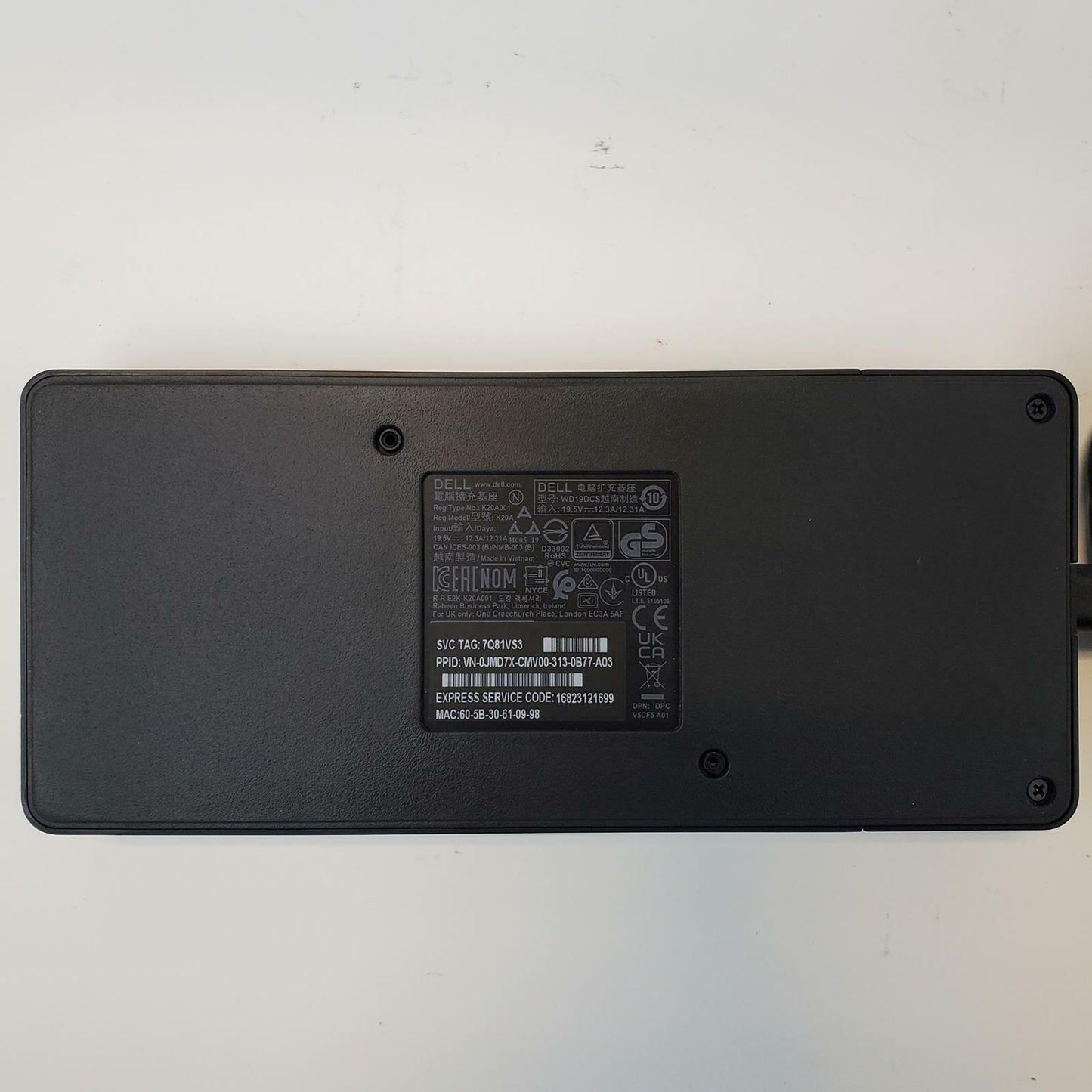 Dell Laptop Docking Station WD19DCS Bundle