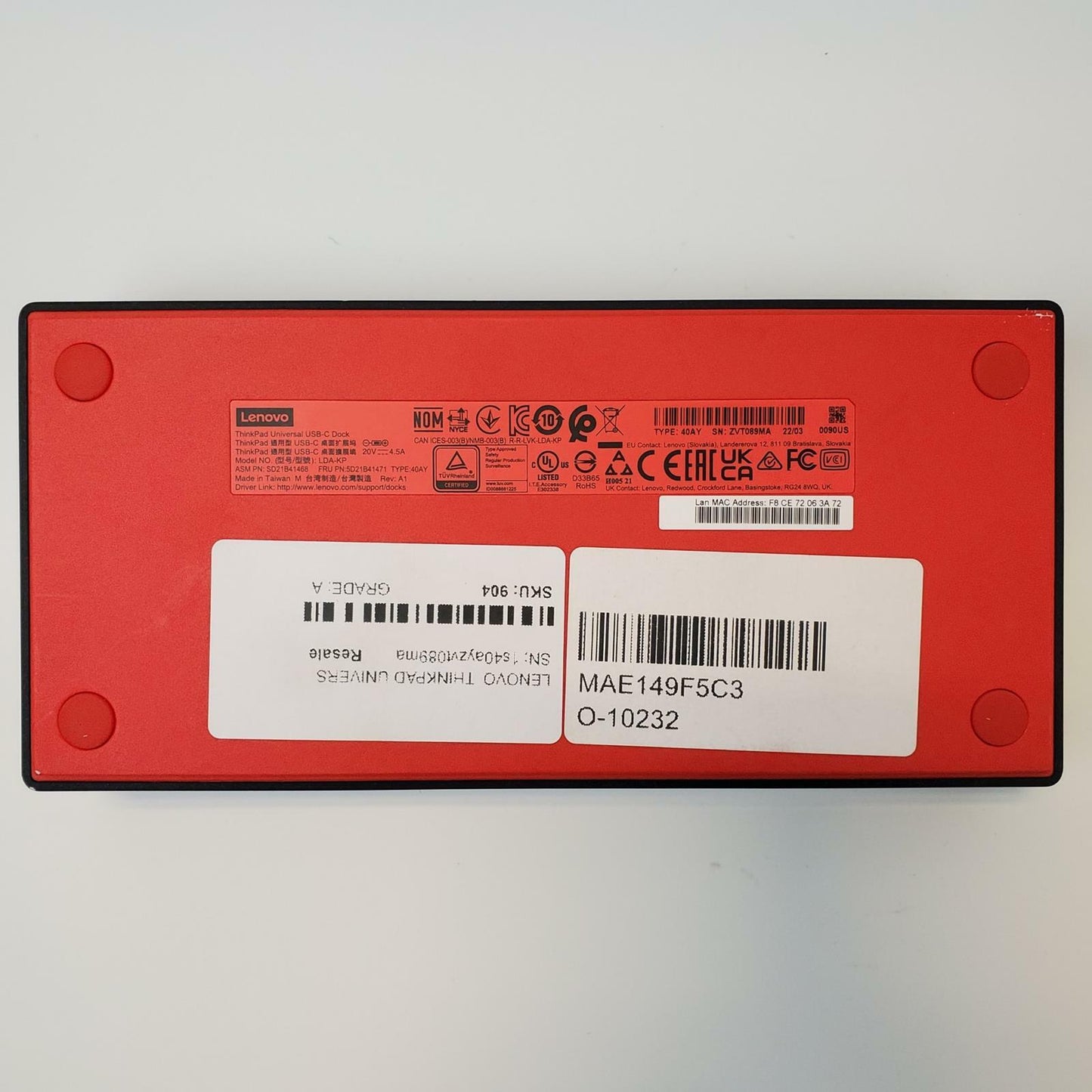 Lenovo LDA-KP ThinkPad Universal USB-C Dock Bundle | Grade B | 3103
