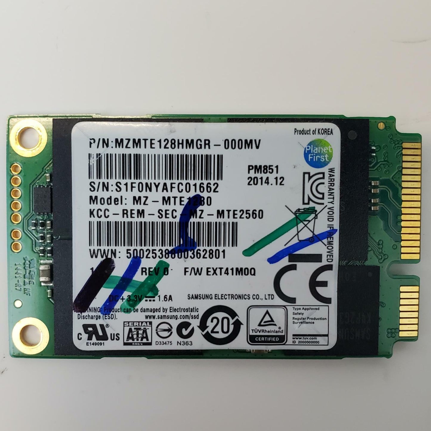 Samsung MZ-MTE1280 128GB mSATA SSD | Grade A
