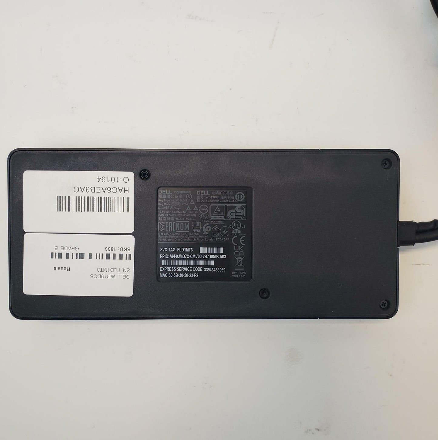 Dell WD19DCS Laptop Docking Station Bundle | Grade B
