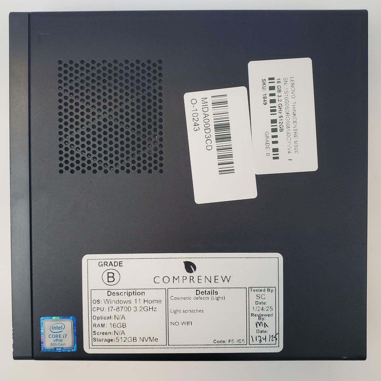Lenovo ThinkCentre M920X Win 11 Home i7-8700 16GB RAM 512GB NVMe | Grade B