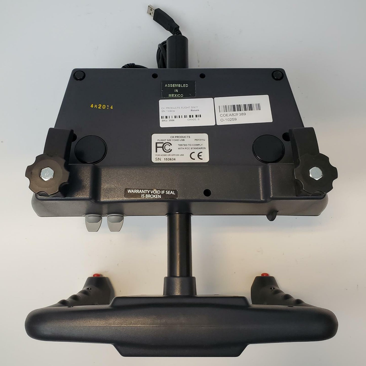 CH Products USB Flight Simulator Yoke Steering Wheel + Pedals | Grade B