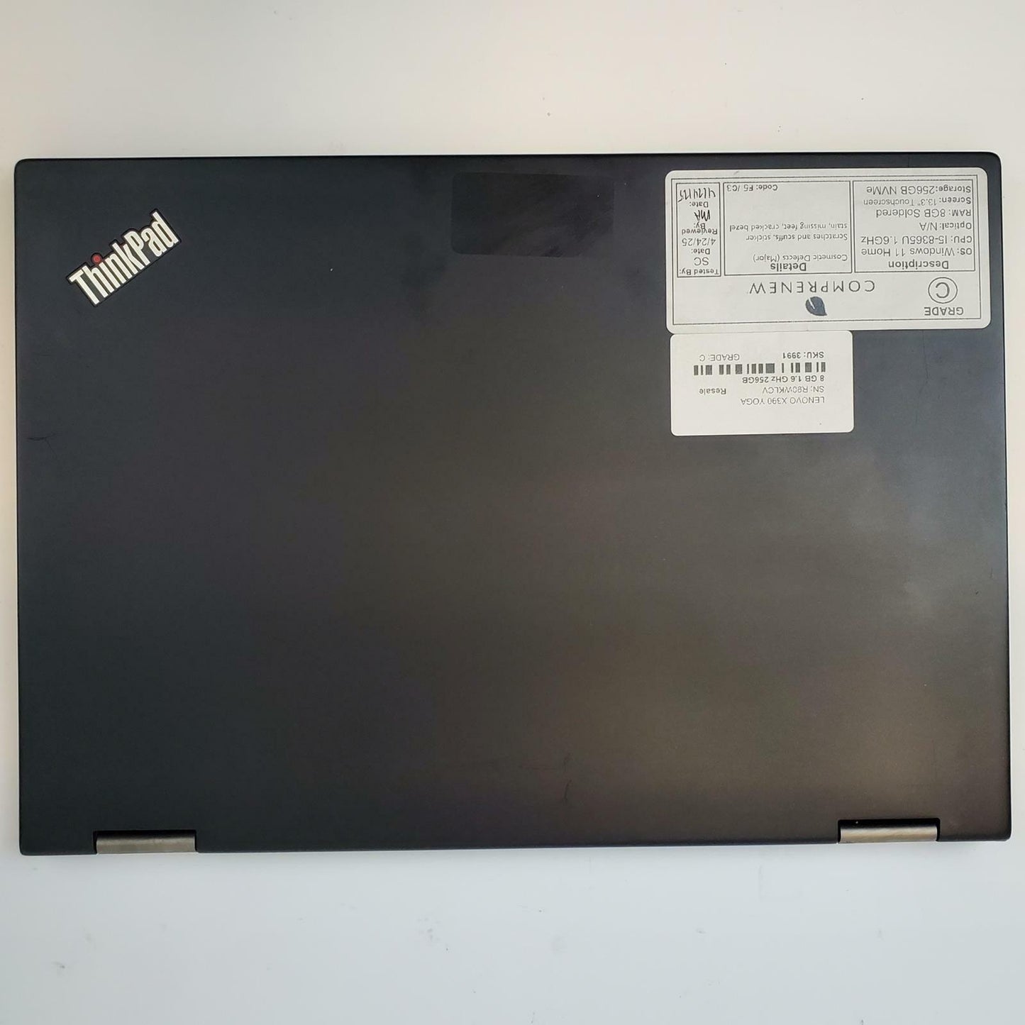 Lenovo ThinkPad X390 Yoga Win 11 Home i5-8365U 8GB RAM 256GB NVMe | Grade C