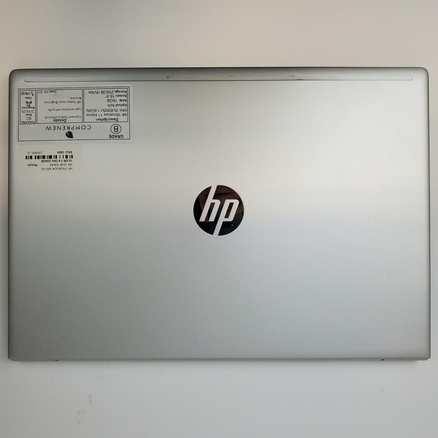 HP ProBook 450 G6 Win 11 Home i5-8265U 16GB RAM 256GB NVMe | Grade B