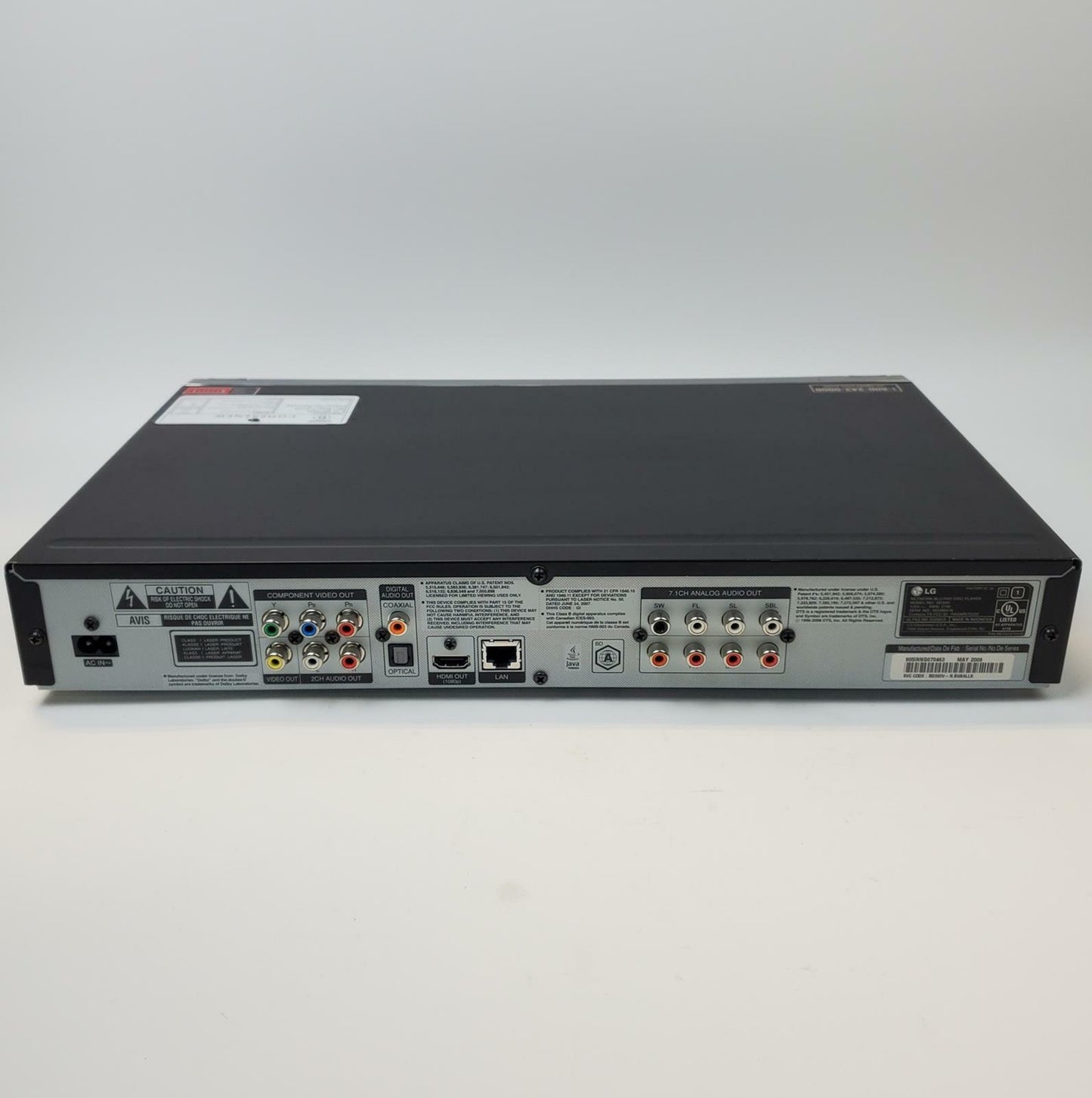 LG BD390 Blu-Ray/DVD Player w/ Remote | Grade B