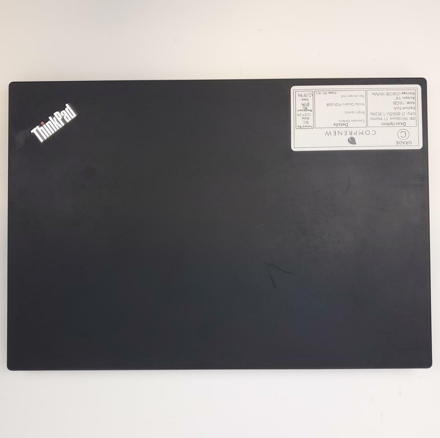 Lenovo ThinkPad P43S Win 11 Home i7-8565U 16GB RAM 256GB NVMe 2GB GPU | Grade C