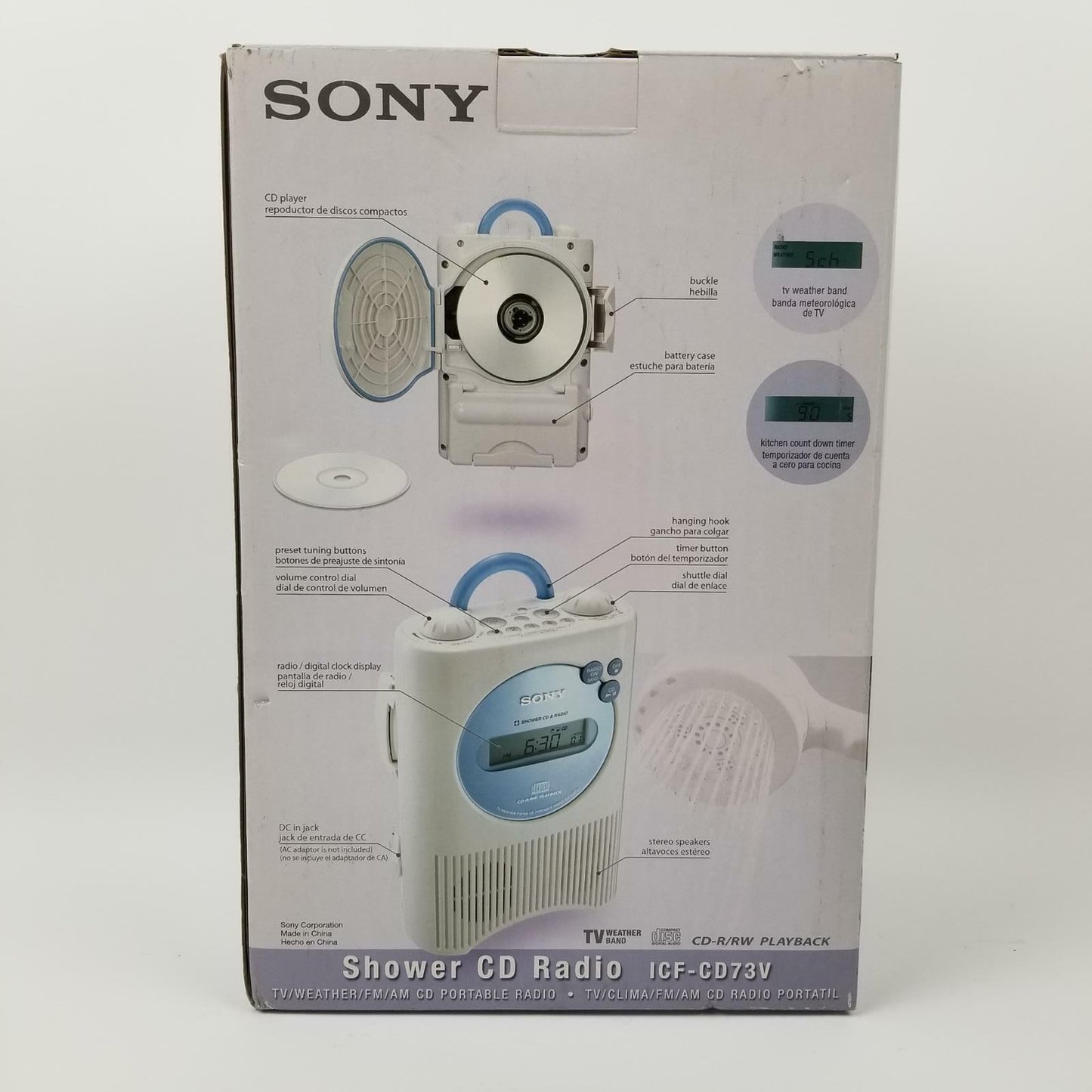 Sony ICF-CD73V Shower AM/FM Radio/CD Player | Grade A