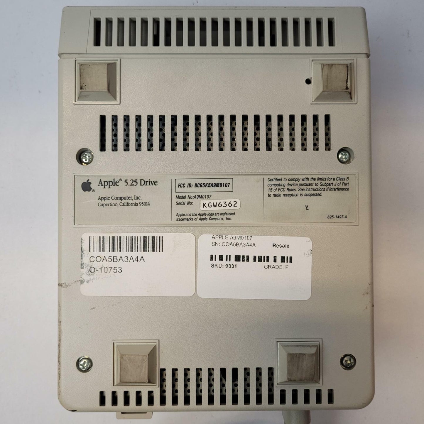 APPLE A9M0107 5.25" Floppy Drive | Grade F