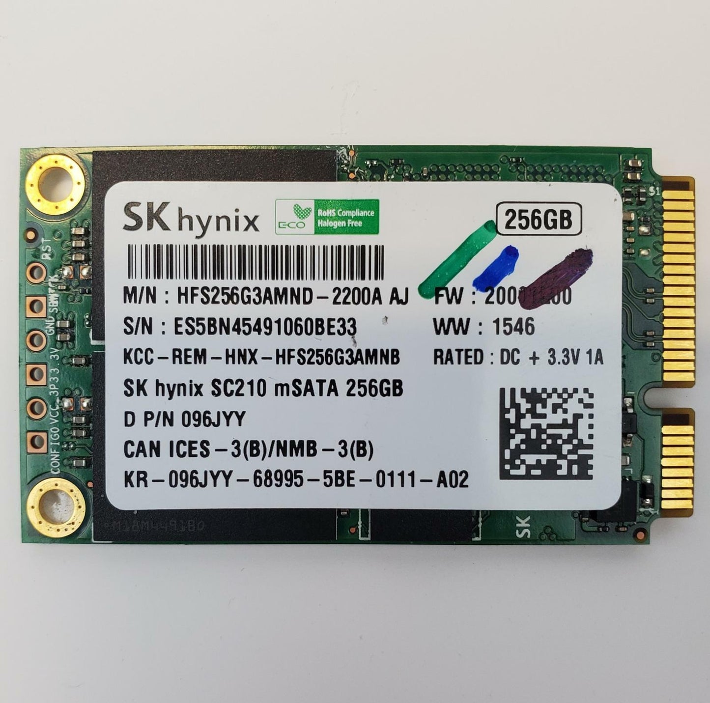 SK Hynix HFS256G3AMND-2200A AJ 256GB mSATA Internal SSD | Grade A