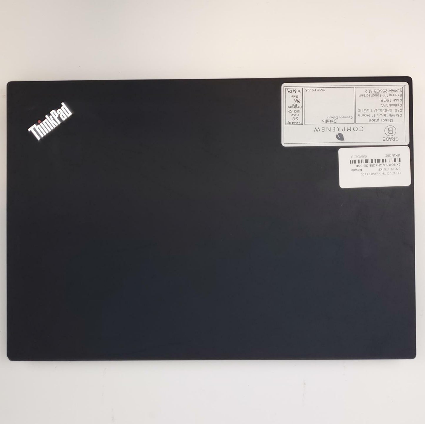 Lenovo ThinkPad T490 Win 11 Home i5-8365U 16GB RAM 256GB M.2 | Grade B | 352