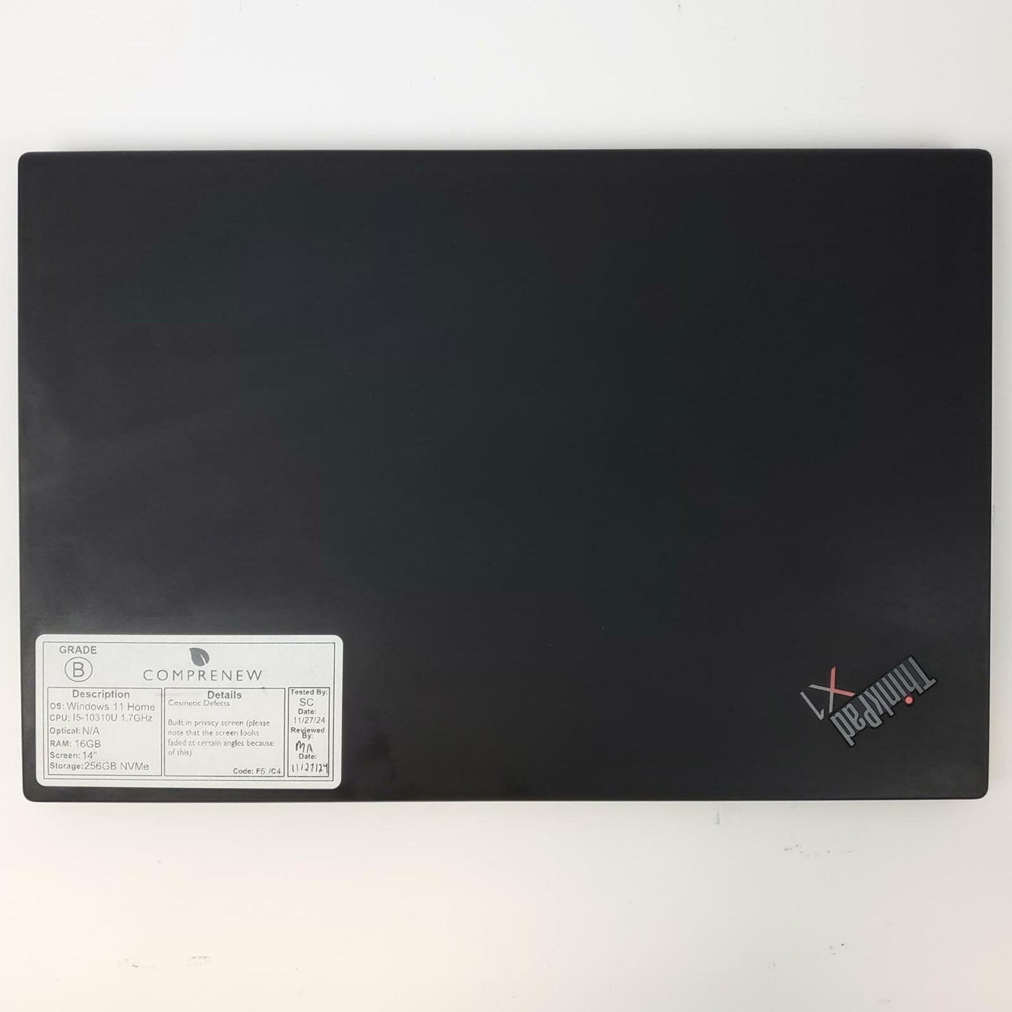 Lenovo X1 Carbon Gen8 Win 11 Home i5-10310U 16GB RAM 256GB NVMe | Grade B