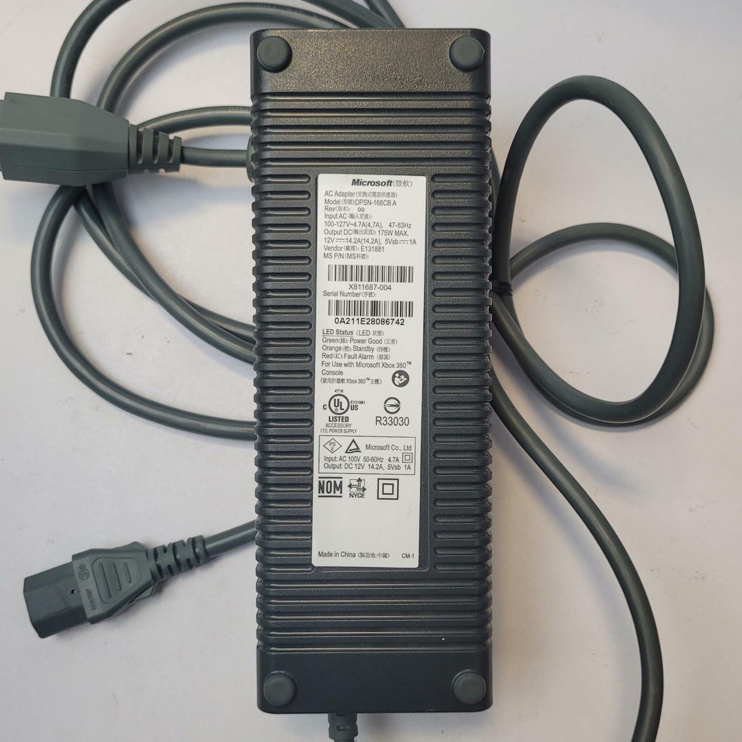 Microsoft Xbox 360 DPSN-168CB A Power Supply AC Adapter | Grade A