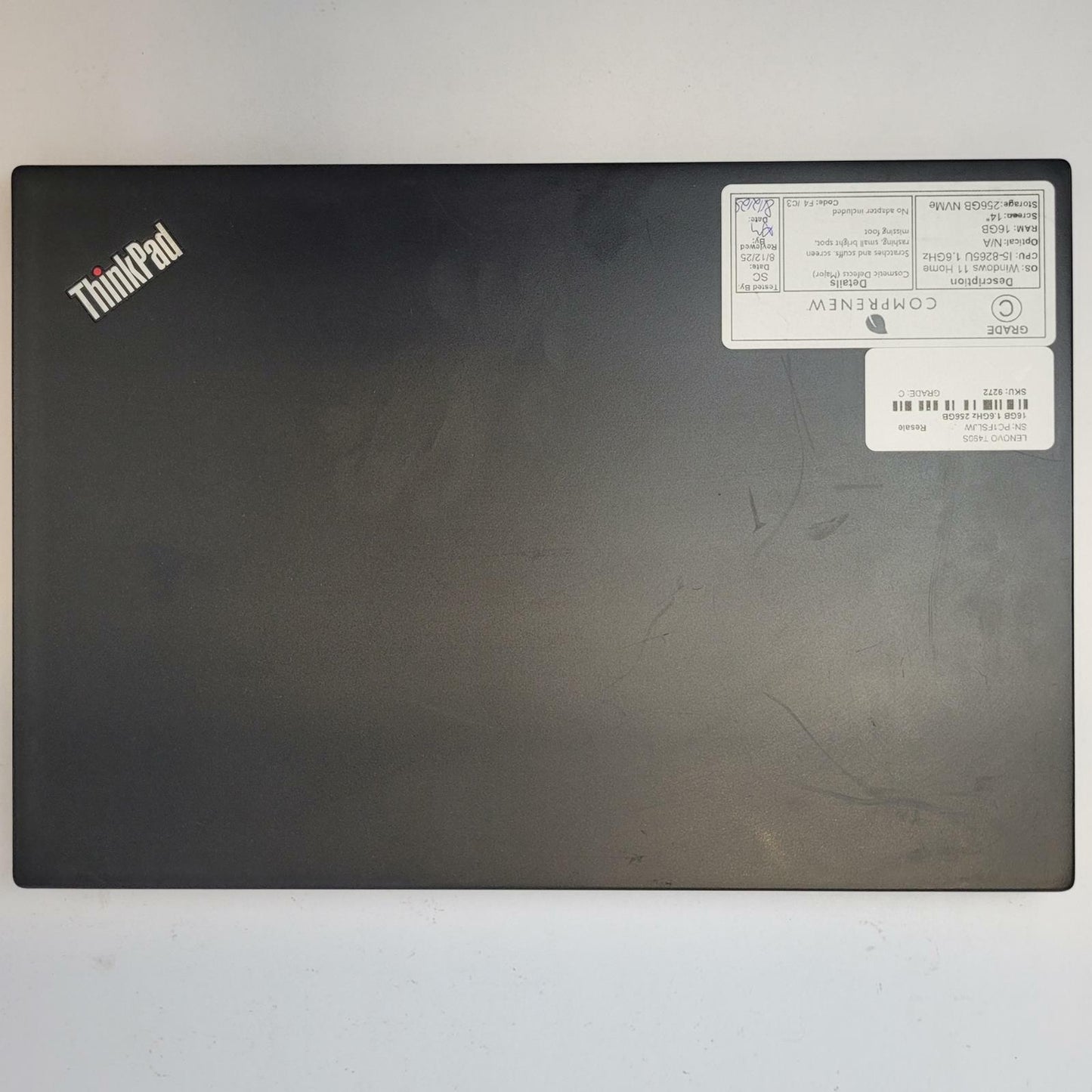 LENOVO ThinkPad T490S Win 11 Home i5-8265U 16GB RAM 256GB NVME | Grade C