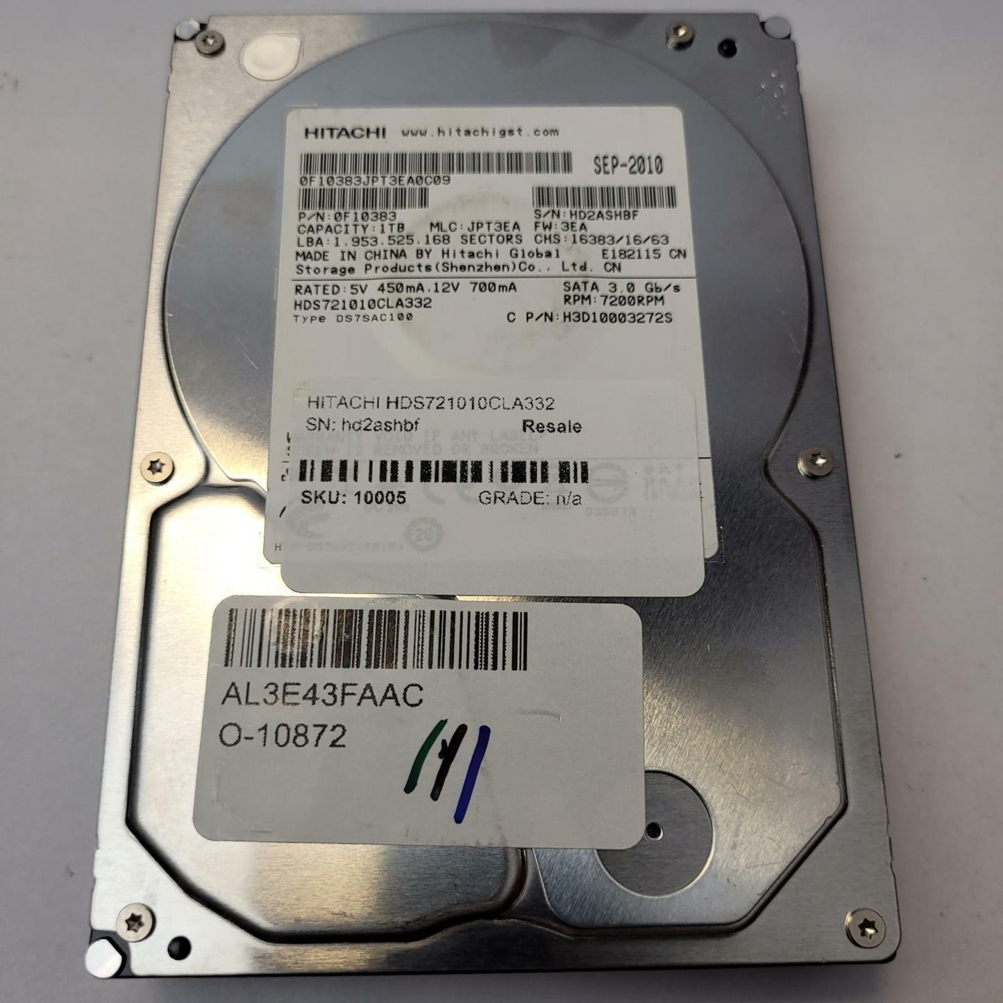 HITACHI HDS721010CLA332 1TB 3.5" SATA Internal HDD | Grade A