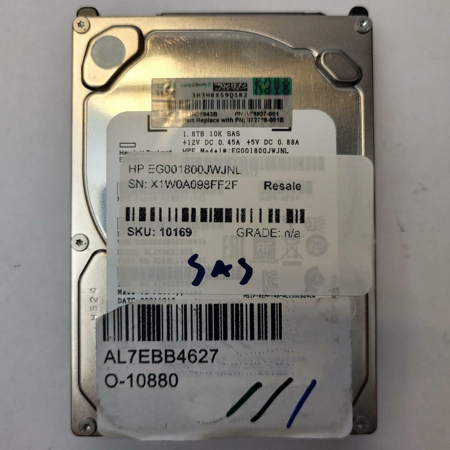 HP EG001800JWJNL 1.8TB 2.5" SATA Internal HDD | Grade A