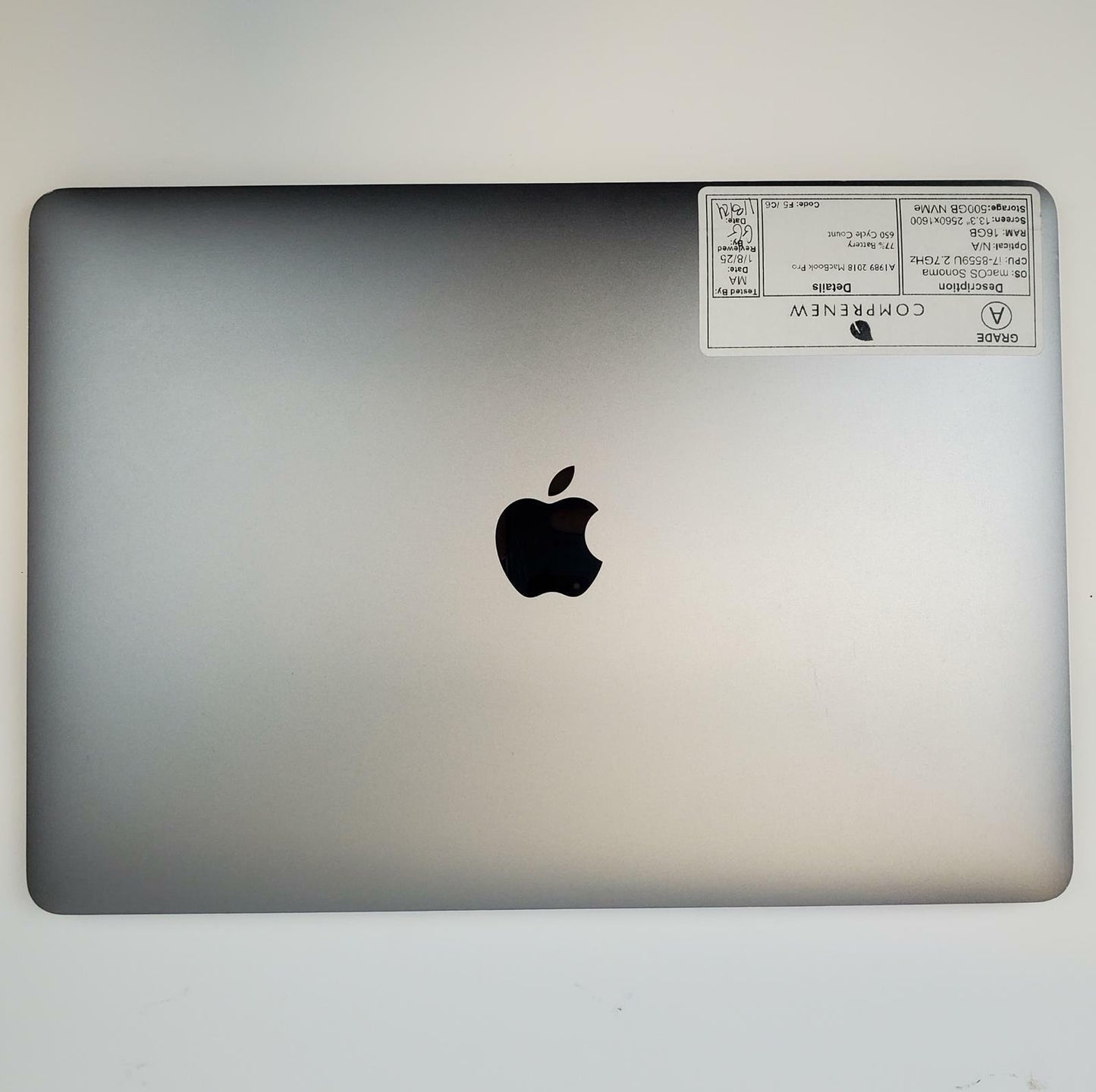Apple MacBook Pro A1989 macOS Sonoma i7-8569U 16GB RAM 500GB NVMe | Grade B