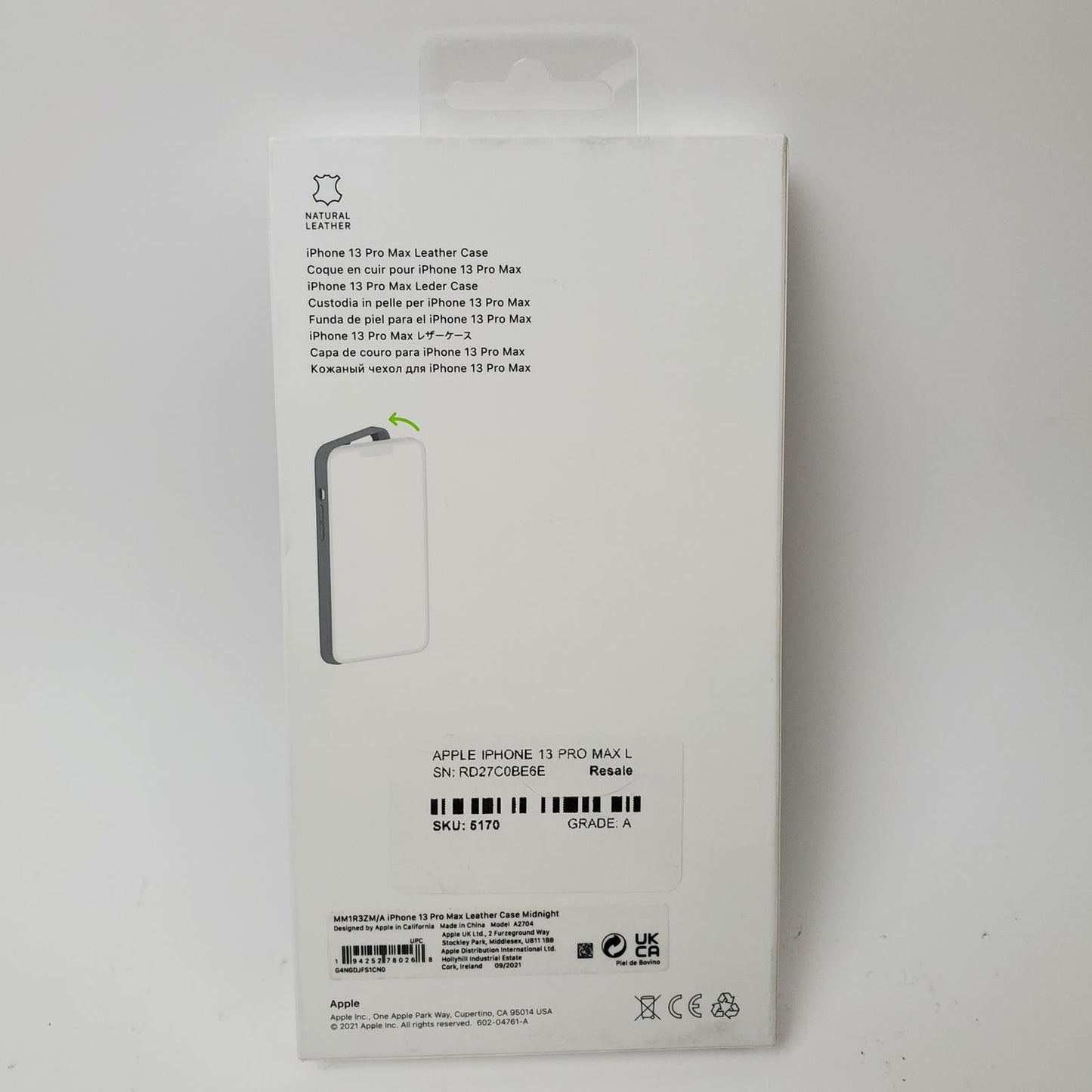 Apple iPhone 13 Pro Max MM1R3ZM/A MagSafe Leather Case (Midnight) | Grade A