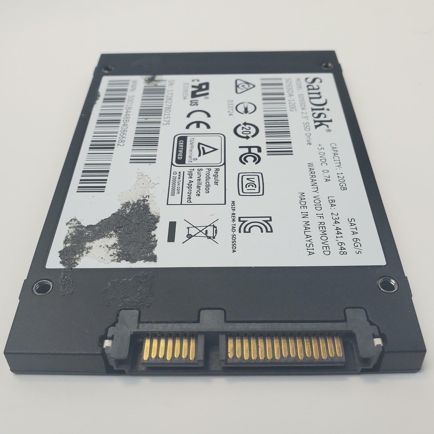SanDisk SDSSDA-120G 120GB 2.5" SATA Internal SSD | Grade A | 9428