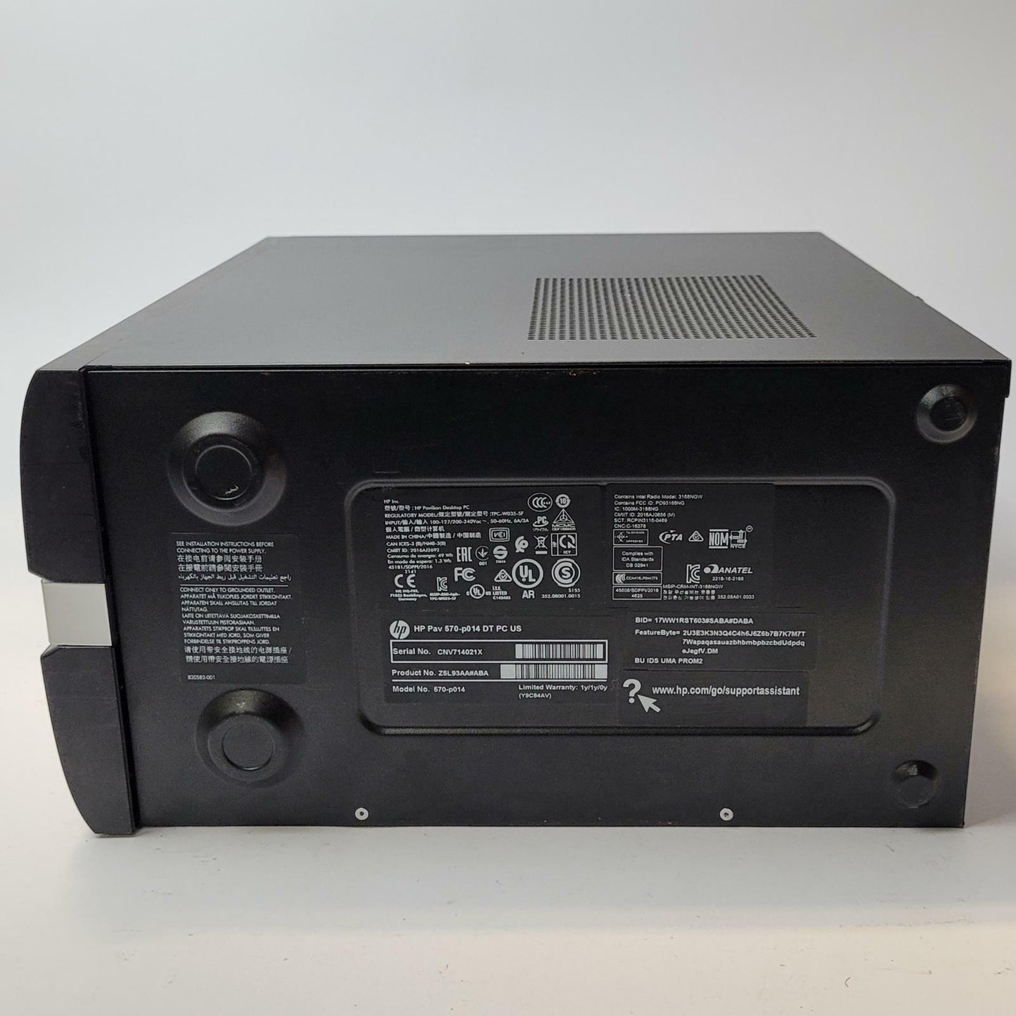 HP PAV 570-P014 DT PC US No OS AMD A10-9700 16GB RAM 256GB 2.5" SSD | Grade B